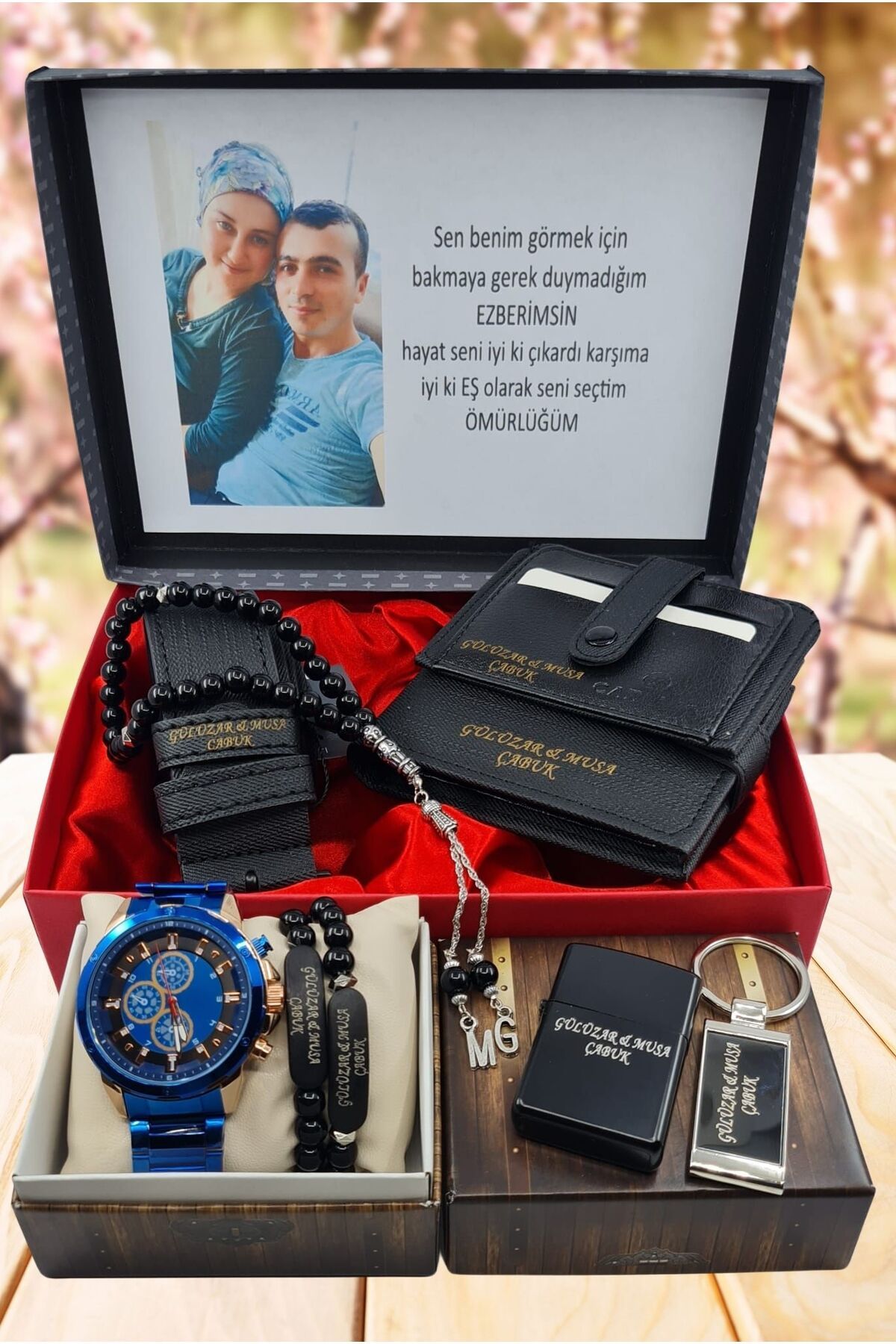 KİŞİYE ÖZEL HEDİYE SETİ ( SAAT-KEMER-CÜZDAN -KARTLIK-TESBİH- ÇAKMAK-ANAHTARLIK-BİLEKLİK)
