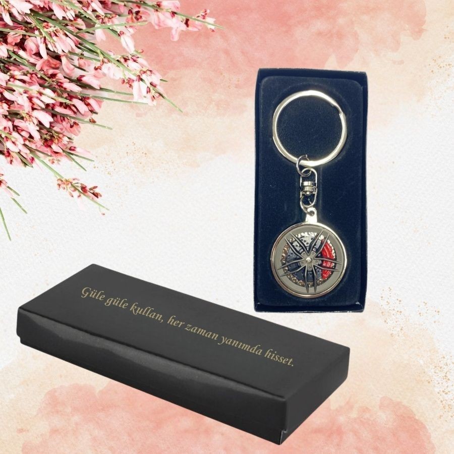 KİŞİYE ÖZEL KUTULU İÇİ RENKLİ METAL ANAHTALIK