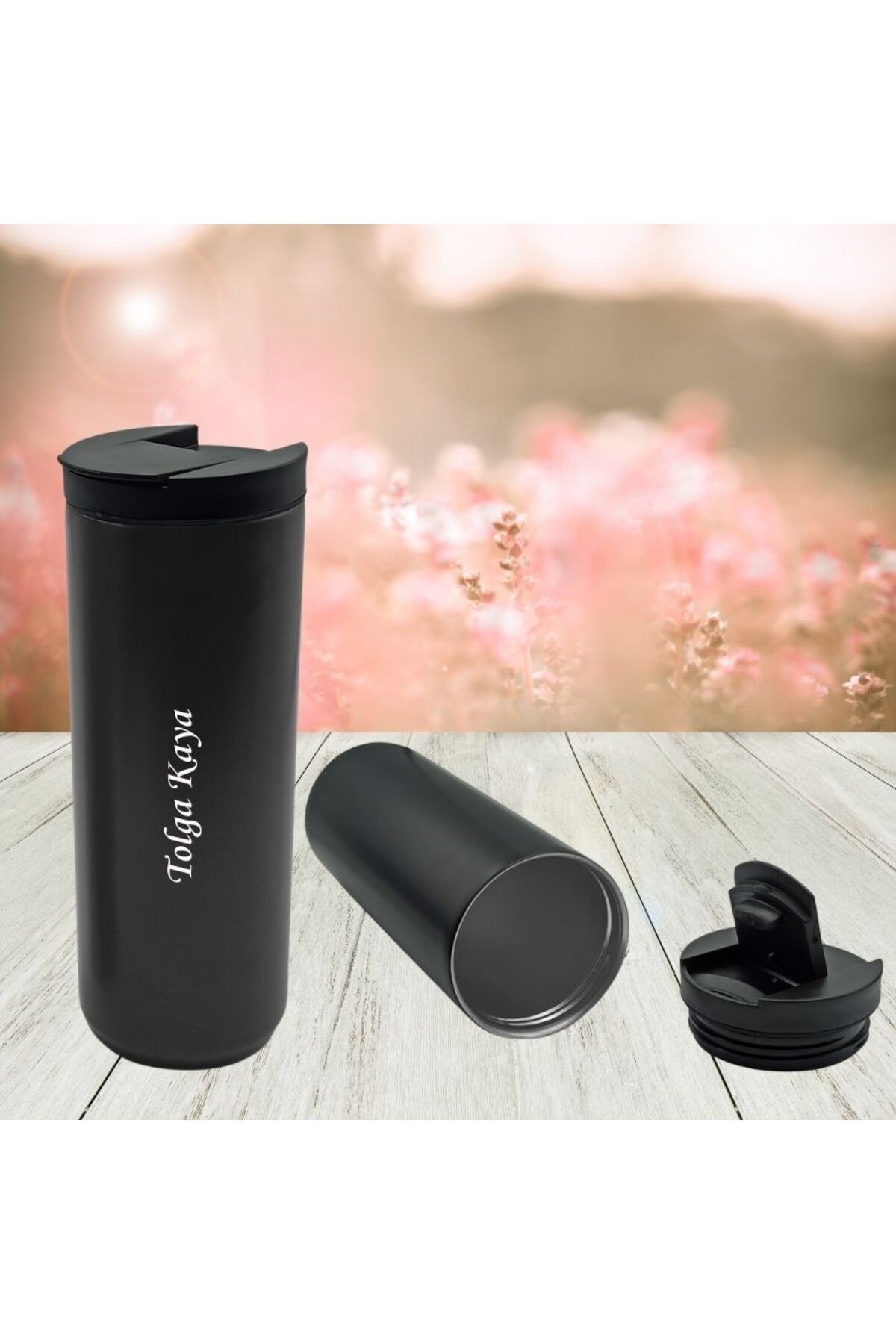 Siyah Termos Bardak 500 Ml Paslanmaz Çelik Kaydırmaz Taban