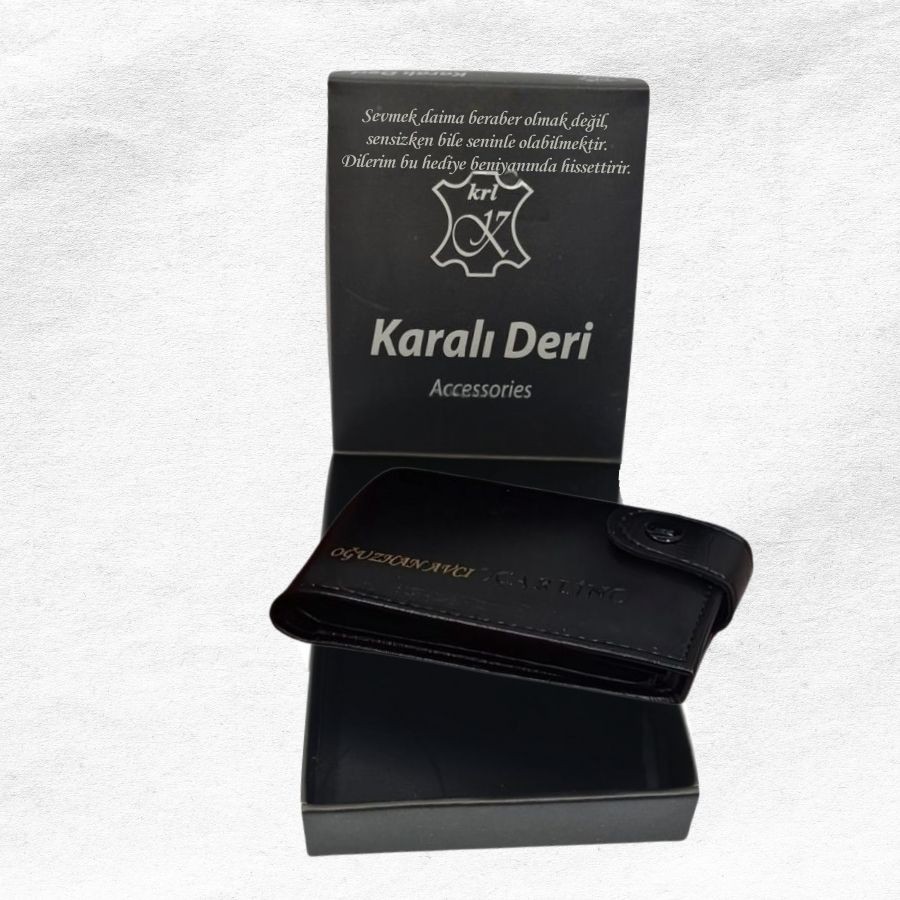 KİŞİYE ÖZEL KUTULU SİYAH VEYA LACİVERT ERKEK CÜZDAN