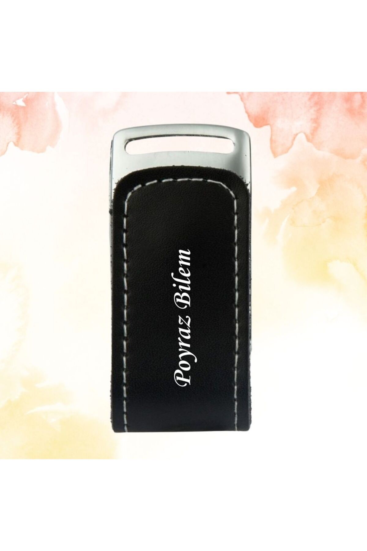 KİŞİYE ÖZEL İSİM BASKILI METAL KUTULU DERİ USB BELLEK 32 GB