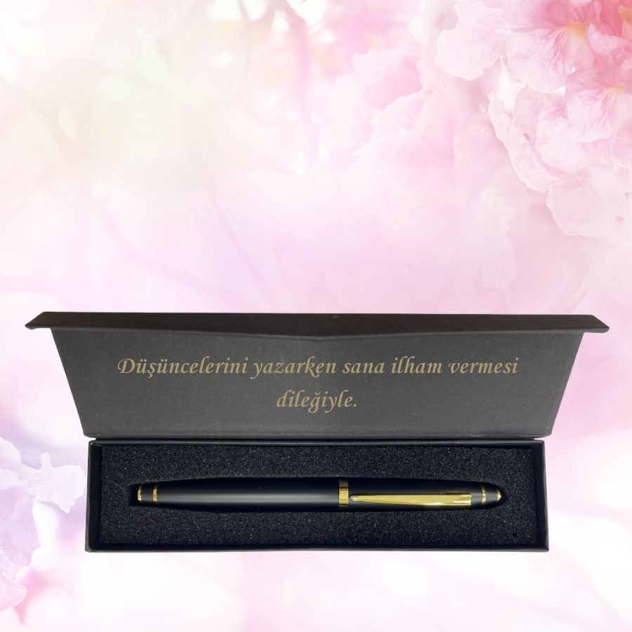 KİŞİYE ÖZEL KUTULU SİYAH VEYA FÜME ROLLER KALEM SETİ