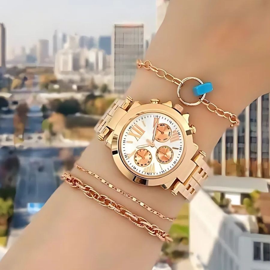  KİŞİYE ÖZEL KUTULU METAL KORDON METAL KASA ROSE GOLD KADIN KOL SAATİ