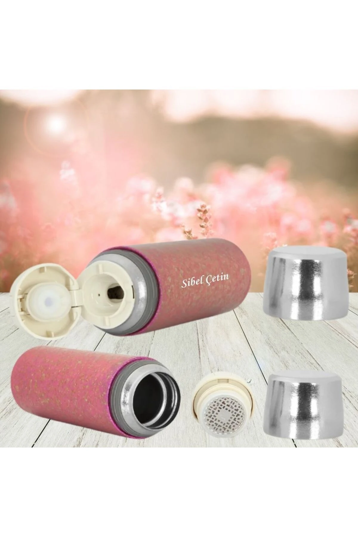 KİŞİYE ÖZEL İSİM BASKILI ÖZEL KUTULU VE HEDİYE ÇANTALI ANTİBAKTERİYEL TİTANYUM TERMOS 500 ML