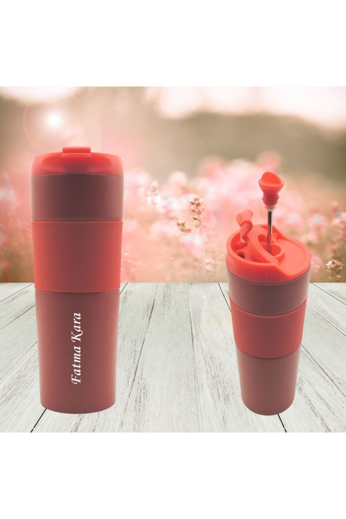 Kişiye Özel Isim Baskılı French Press Termos 500 ml