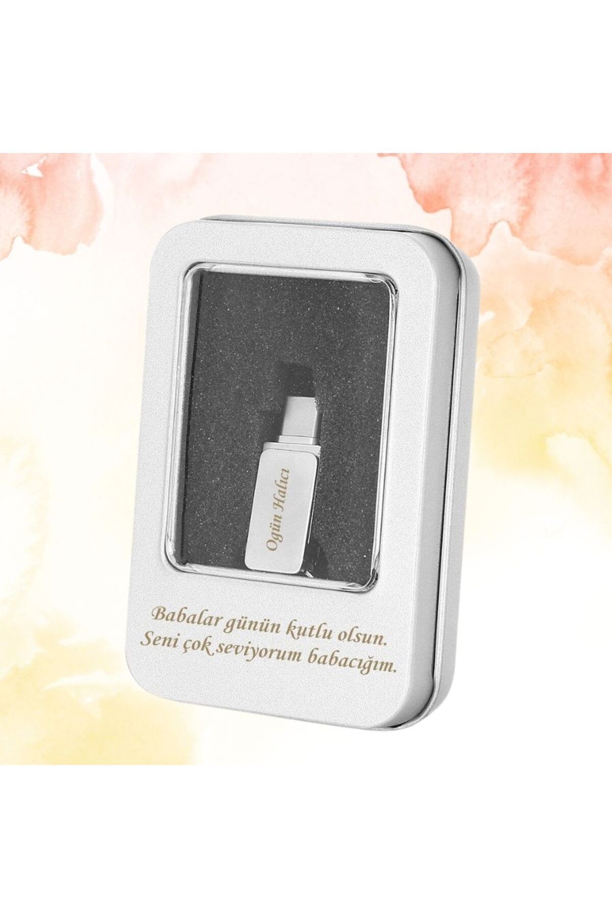KİŞİYE ÖZEL İSİM BASKILI METAL KUTULU TYPE-C OTG METAL USB BELLEK 32 GB