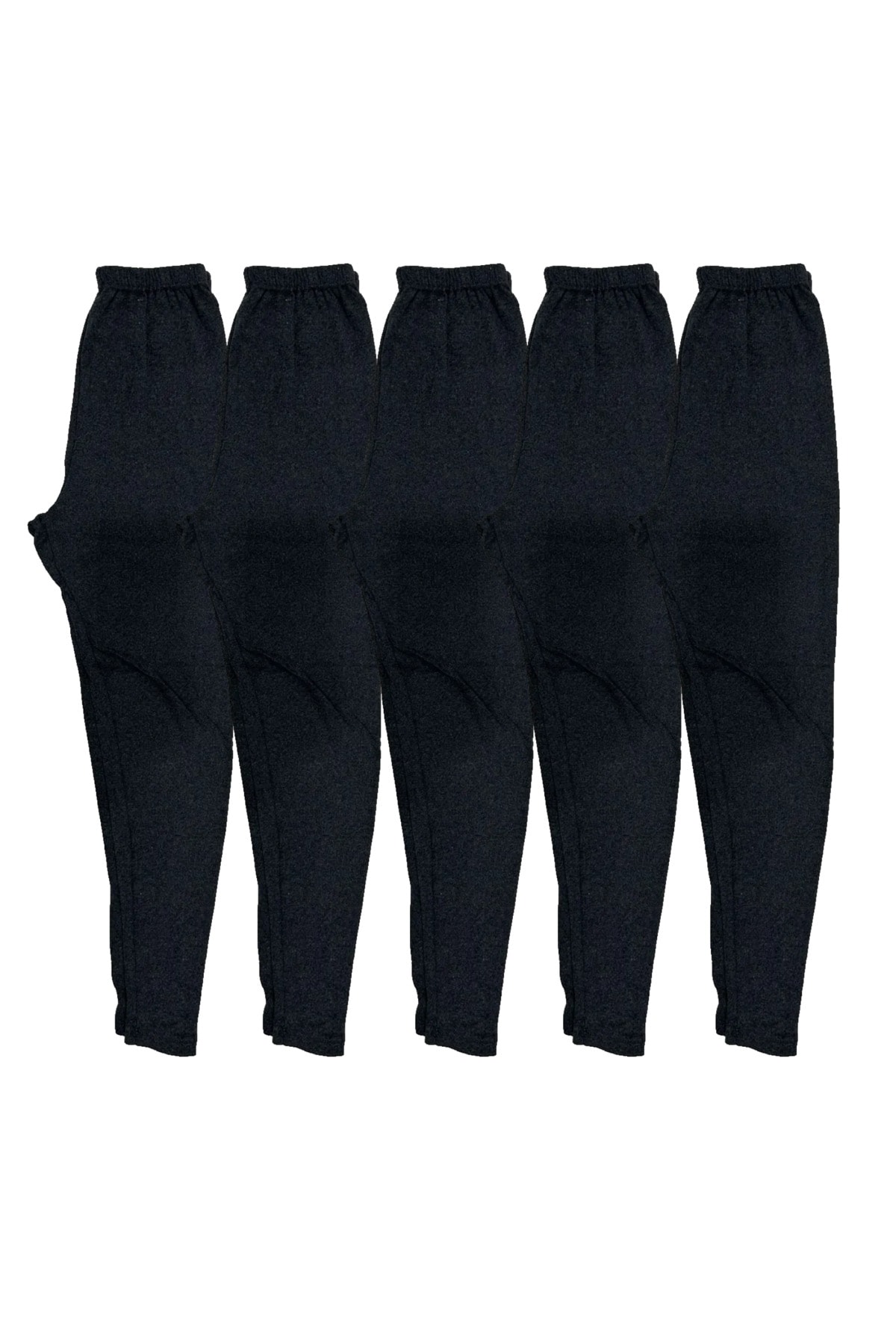 5'li Siyah Rahat Yumuşak İçlik Tayt, Pantolon Altı İçlik, İçlik Pijama, Kışlık İçlik Giyim