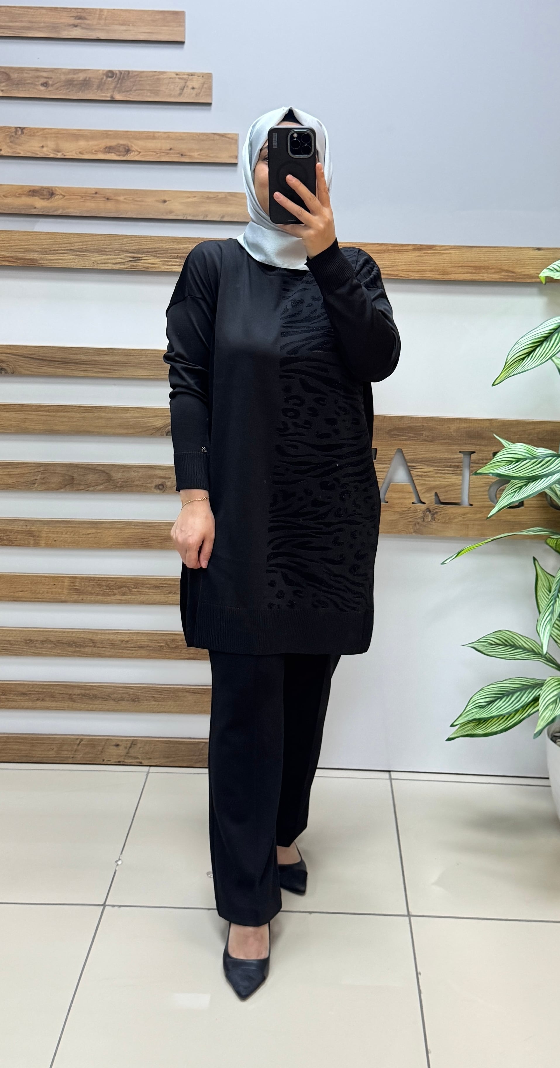 ARMİNE TREND Merserize Tunik 25YTD4116 - SİYAH