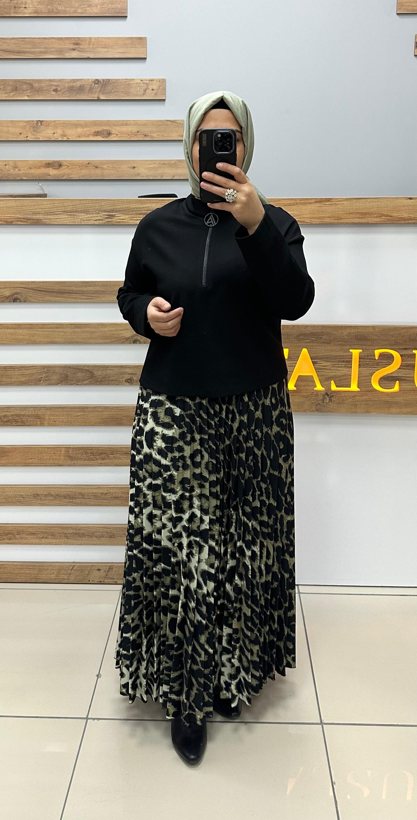 ARMİNE TREND Leopar Etekli İkili Takım 24KT648