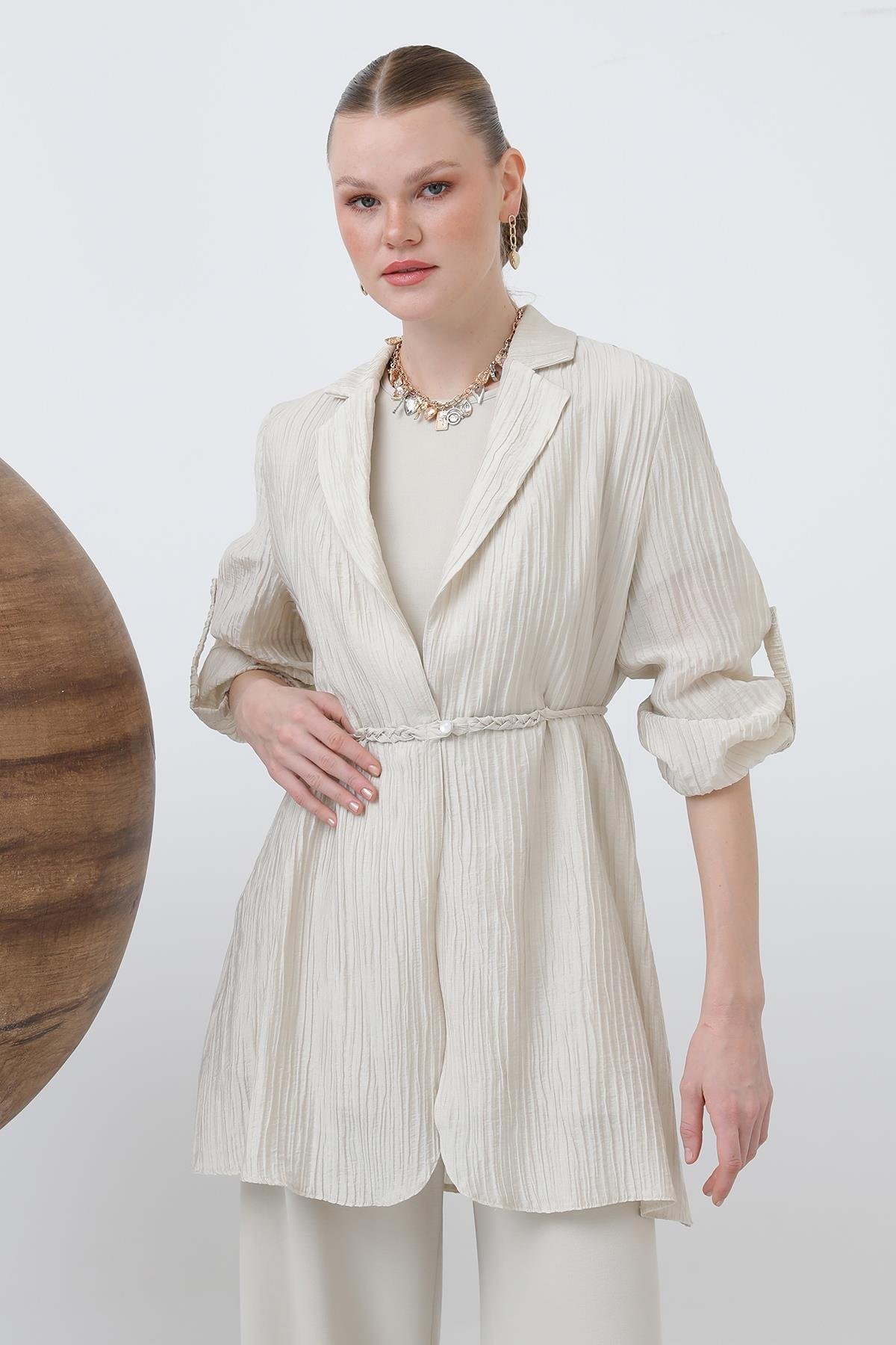 PUANE Beli Kuşaklı Pantolonlu Takım 14316