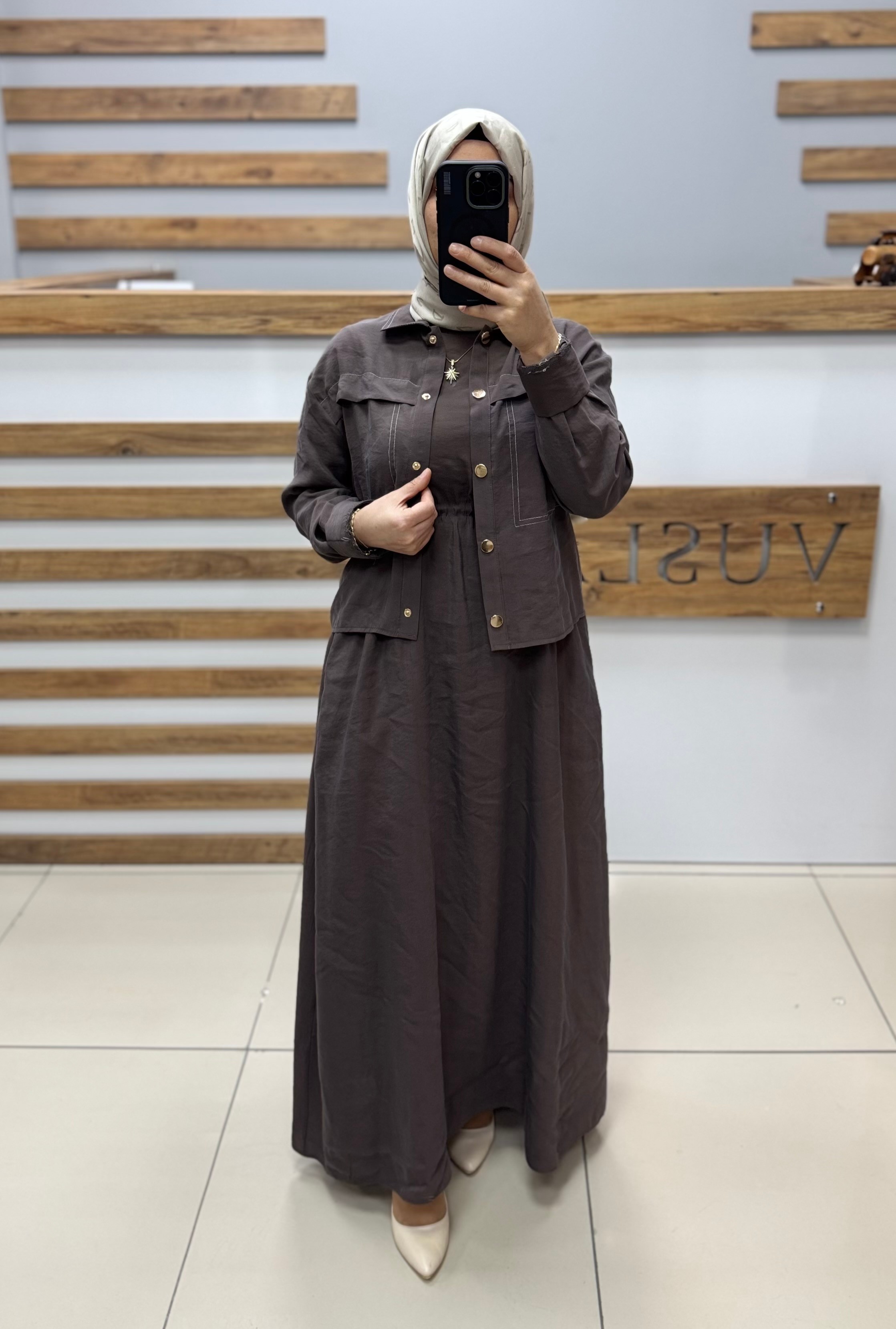 ARMİNE TREND Ceketli Elbise Takım 25YT620 - KAHVERENGİ