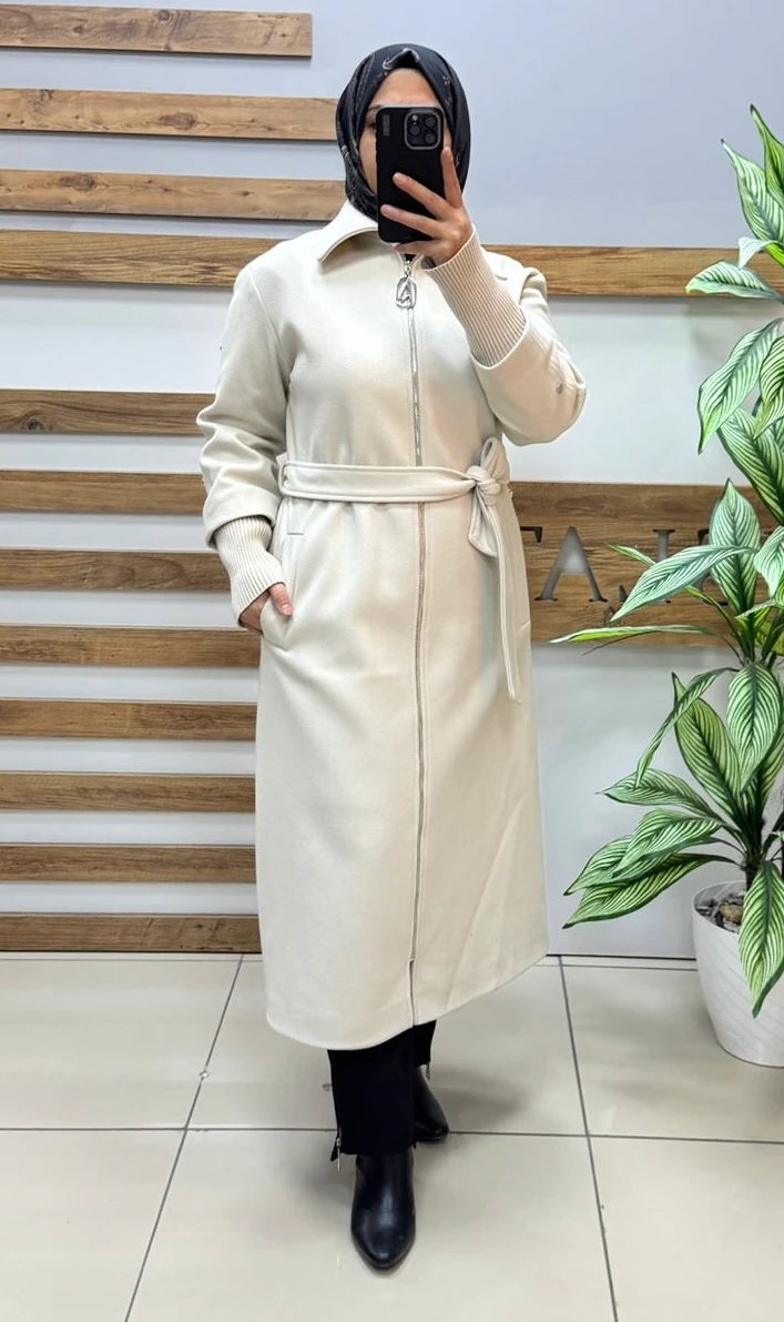 ARMİNE TREND Kaşe Kaban 25KT709 - TAŞ