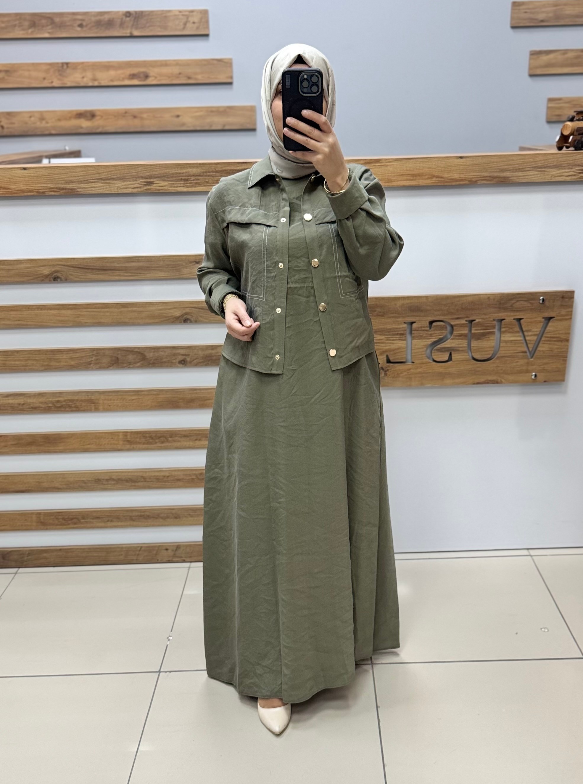 ARMİNE TREND Ceketli Elbise Takım 25YT620 - HAKİ