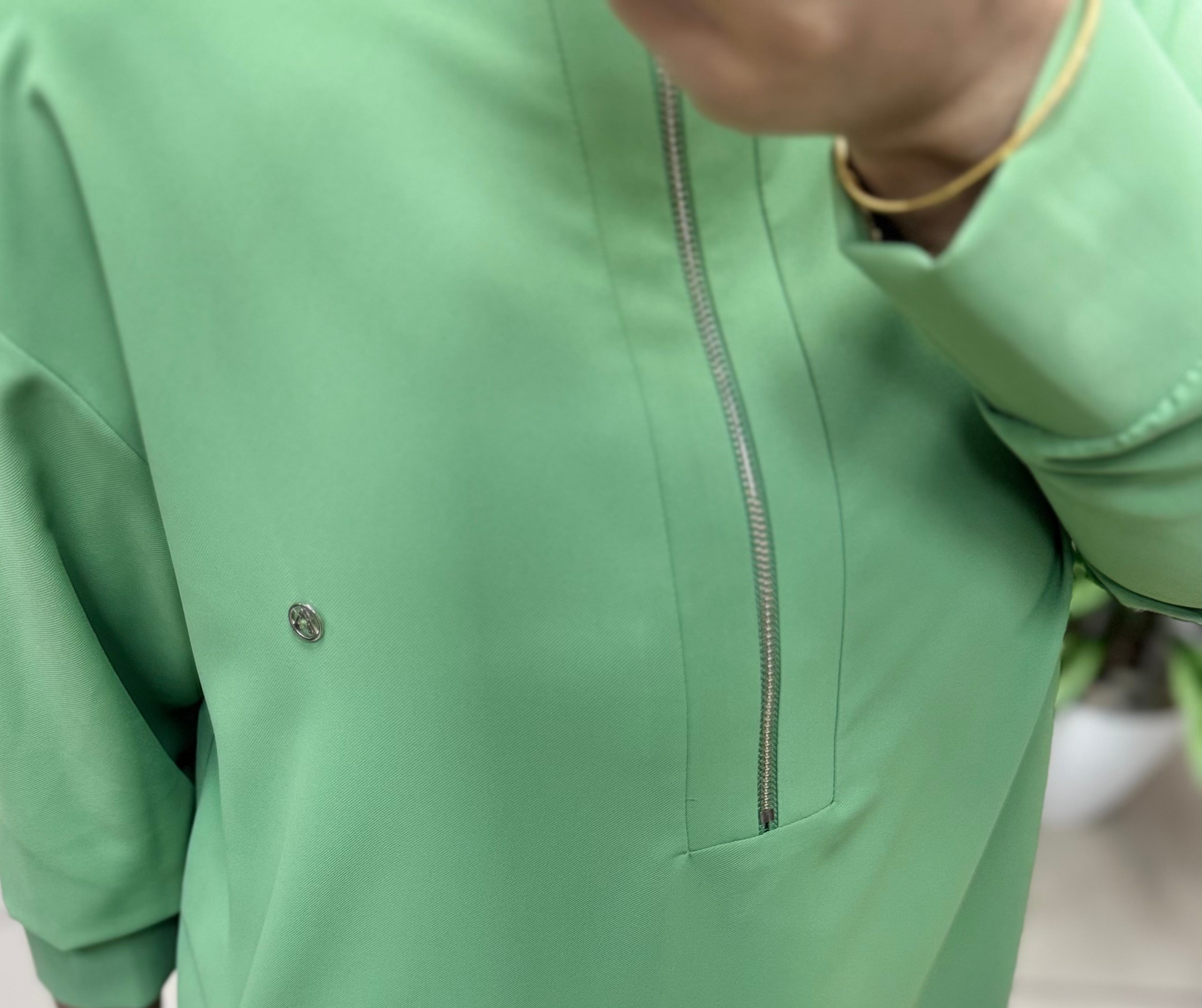 ARMİNE TREND İpek Krep Tunik Yeşil 25YT4153