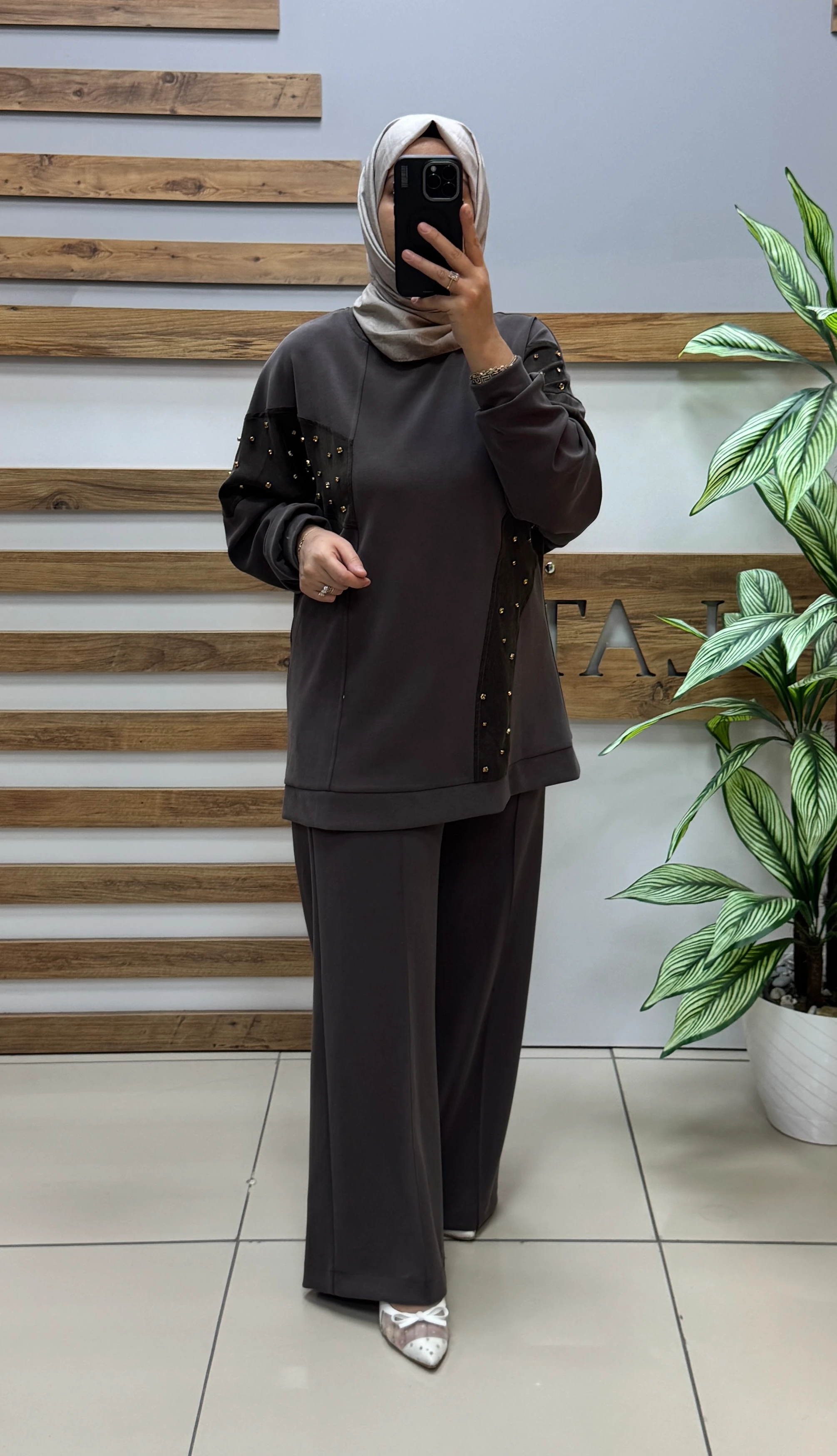 NUSS Pantolonlu Takım NS-26K1037 - KAHVERENGİ