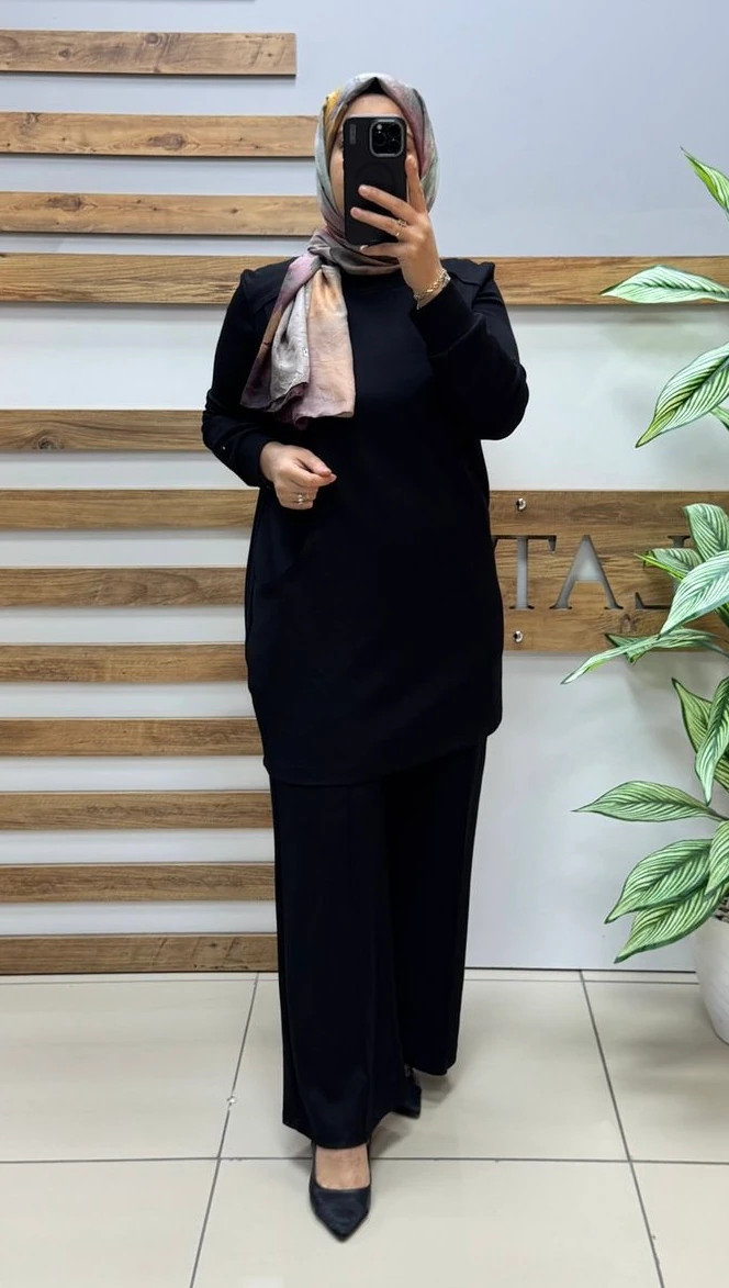 NOSHE Cep Detaylı Spor Takım 4587 - SİYAH