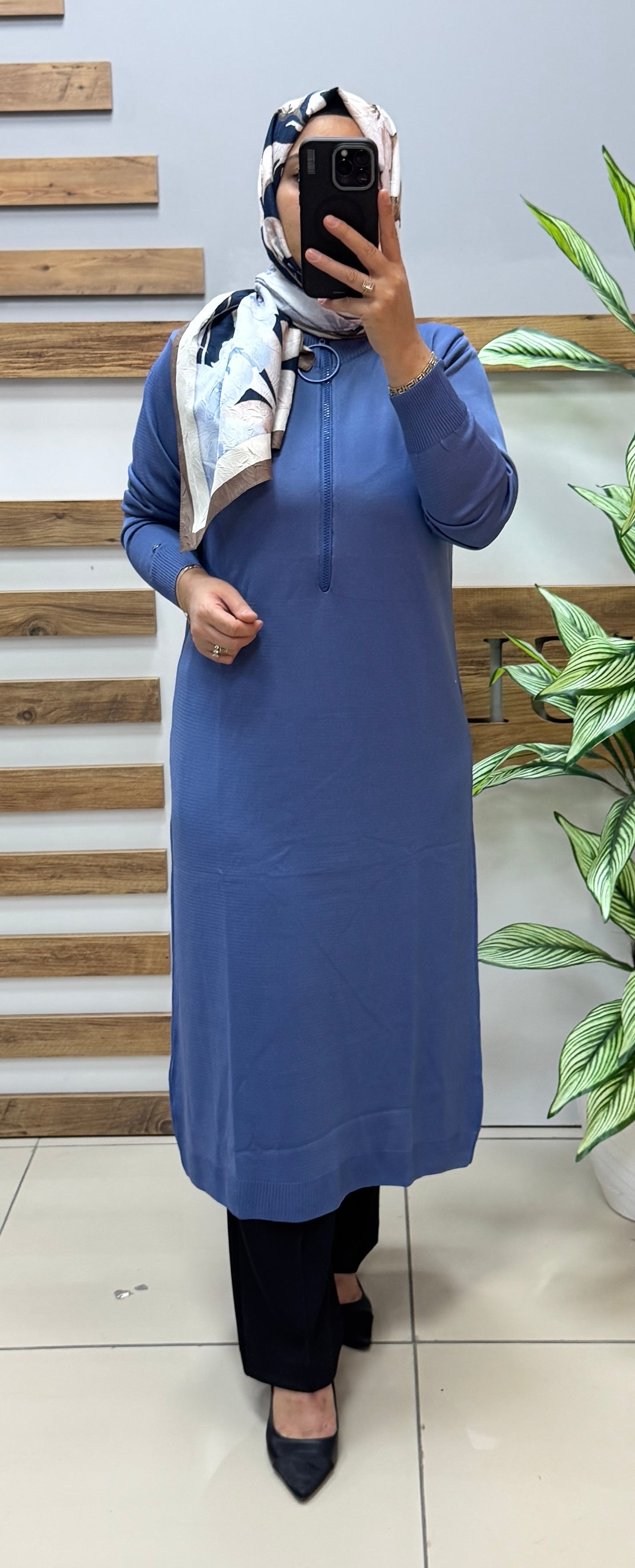 ARMİNE TREND Merserize Tunik 25YTD4113 - İNDİGO