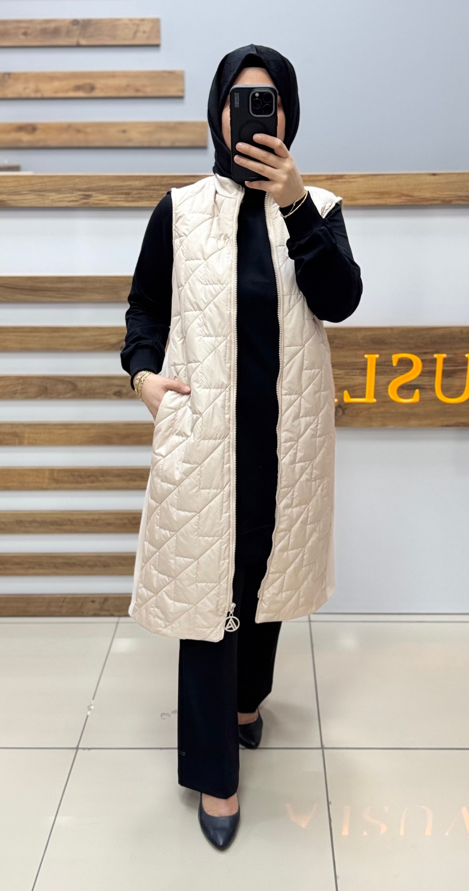 ARMİNE TREND Kapitone Yelek 24YT564 - BEJ