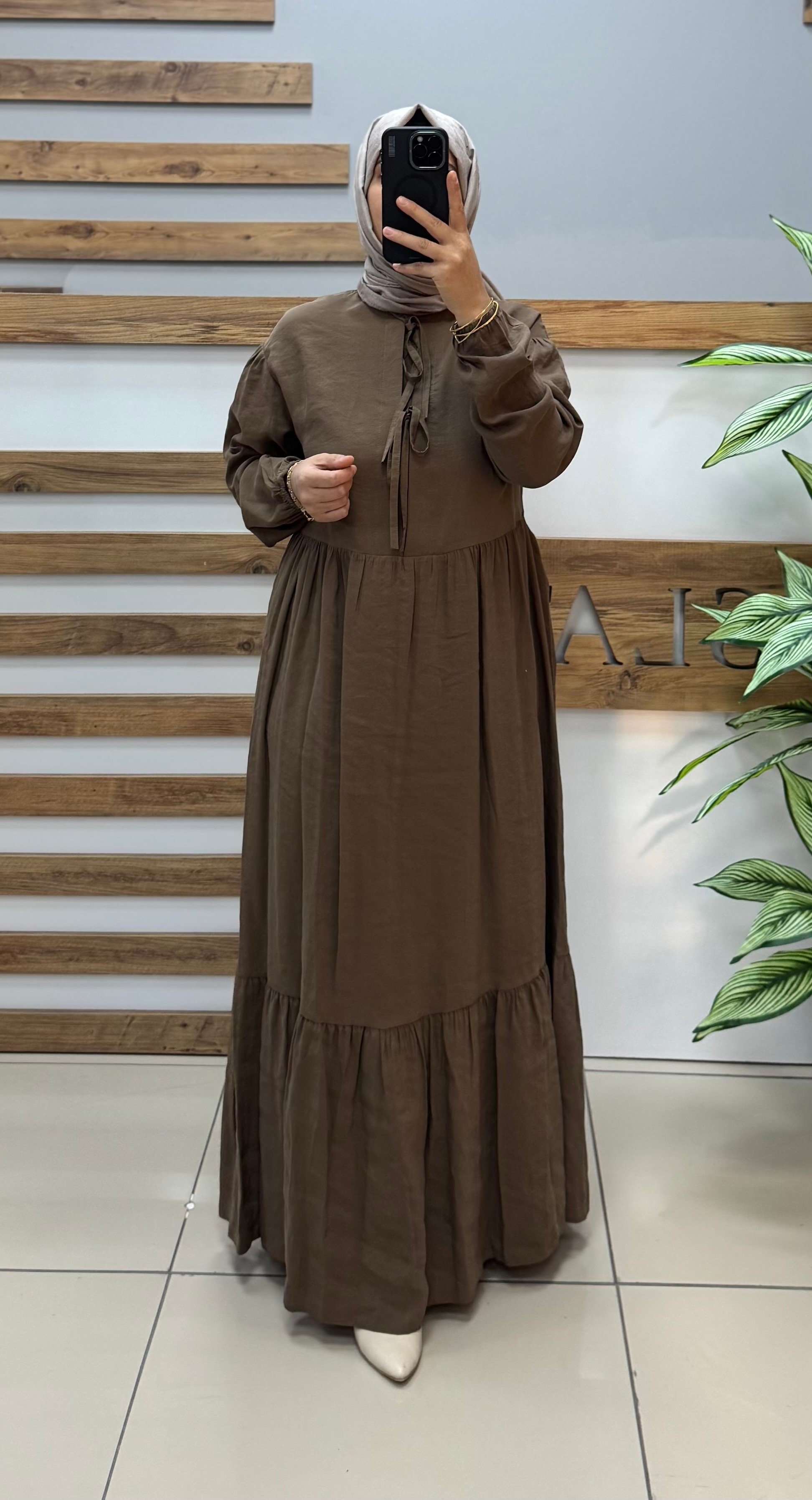 ARMİNE TREND Elbise 25YT954 - KAHVERENGİ