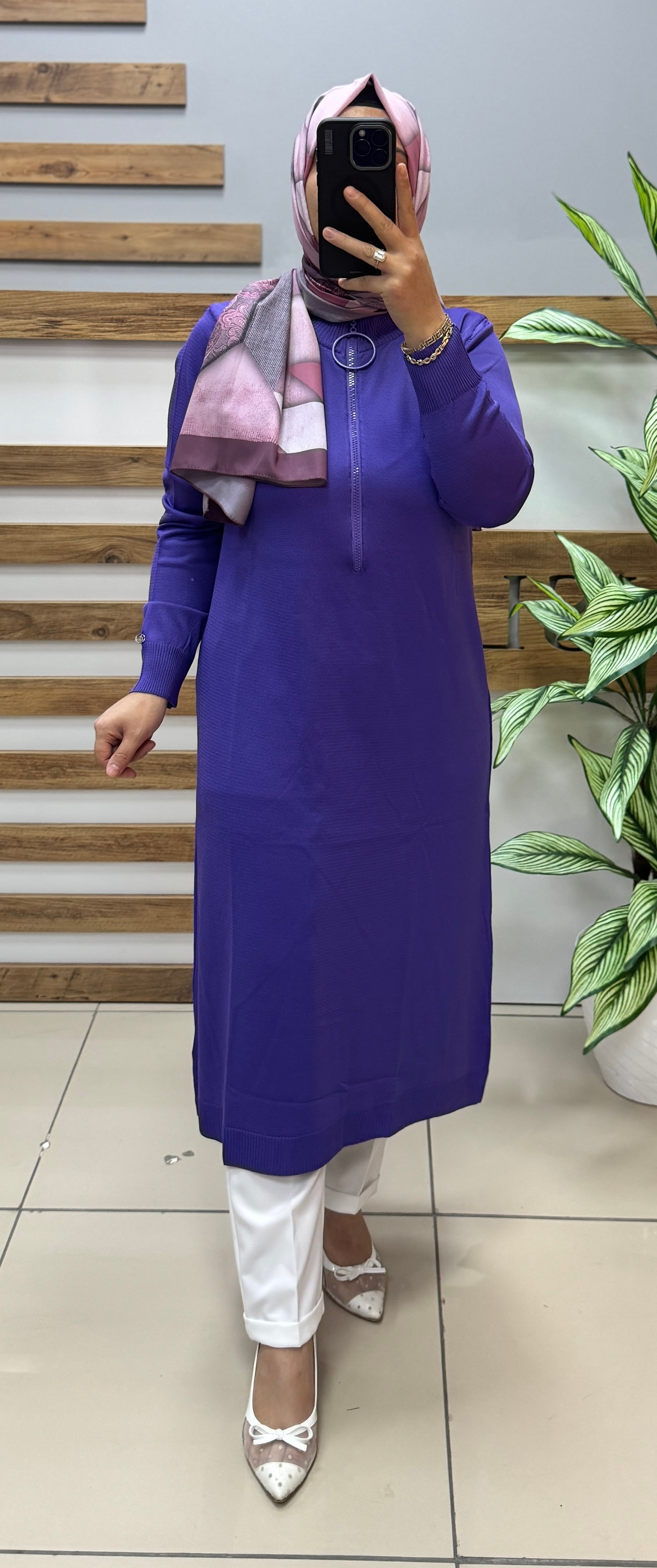 ARMİNE TREND Merserize Tunik 25YTD4113 - MOR