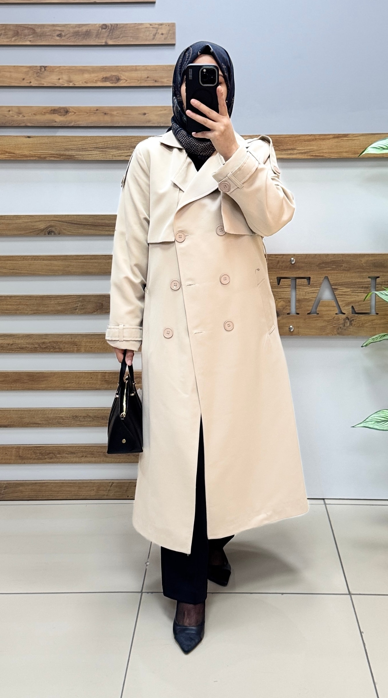 AYŞE AKAY Trençkot Kap 6528 - KREM