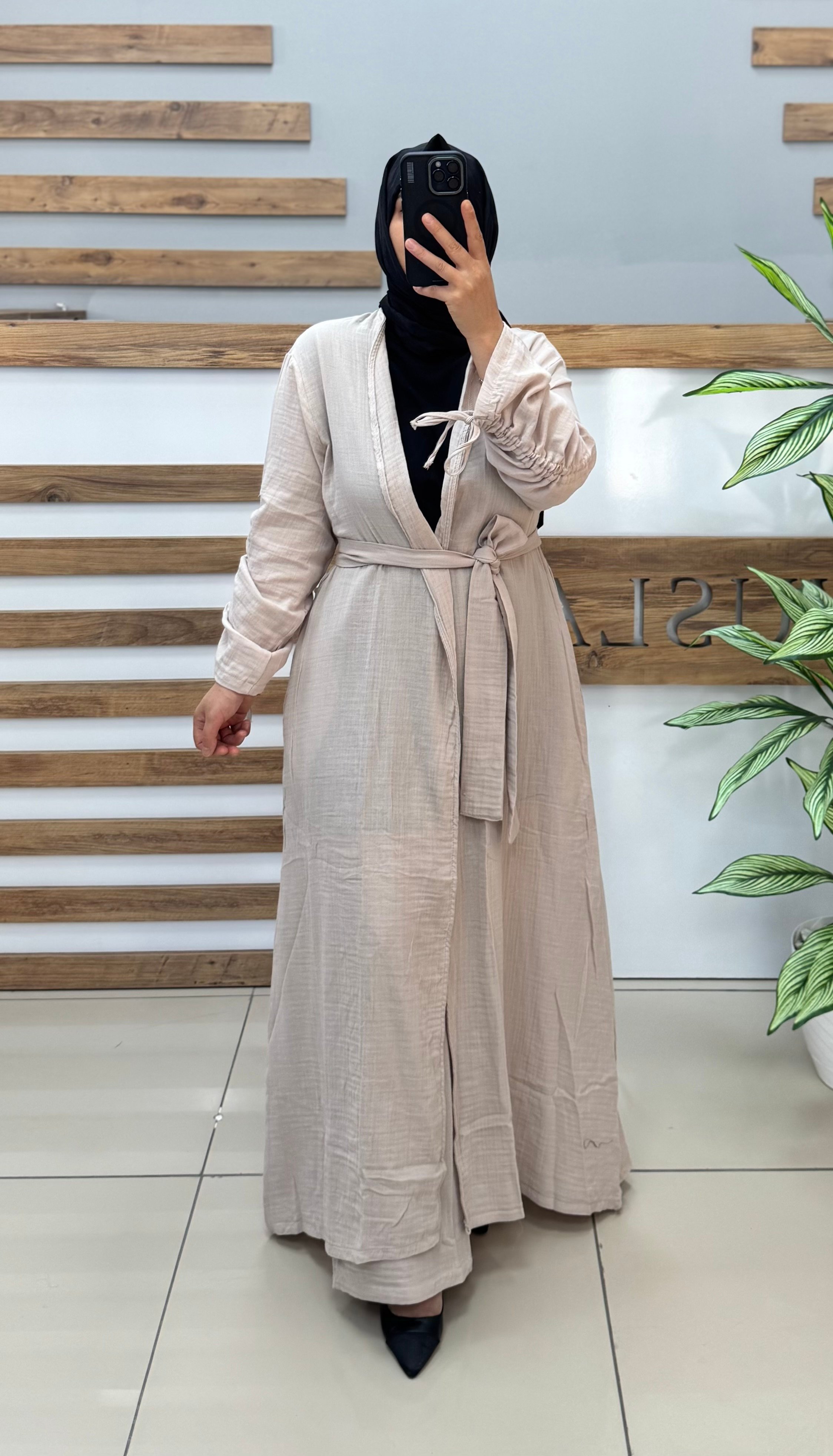Müslin Kumaş Kimono Takım 25Y8107 - KREM