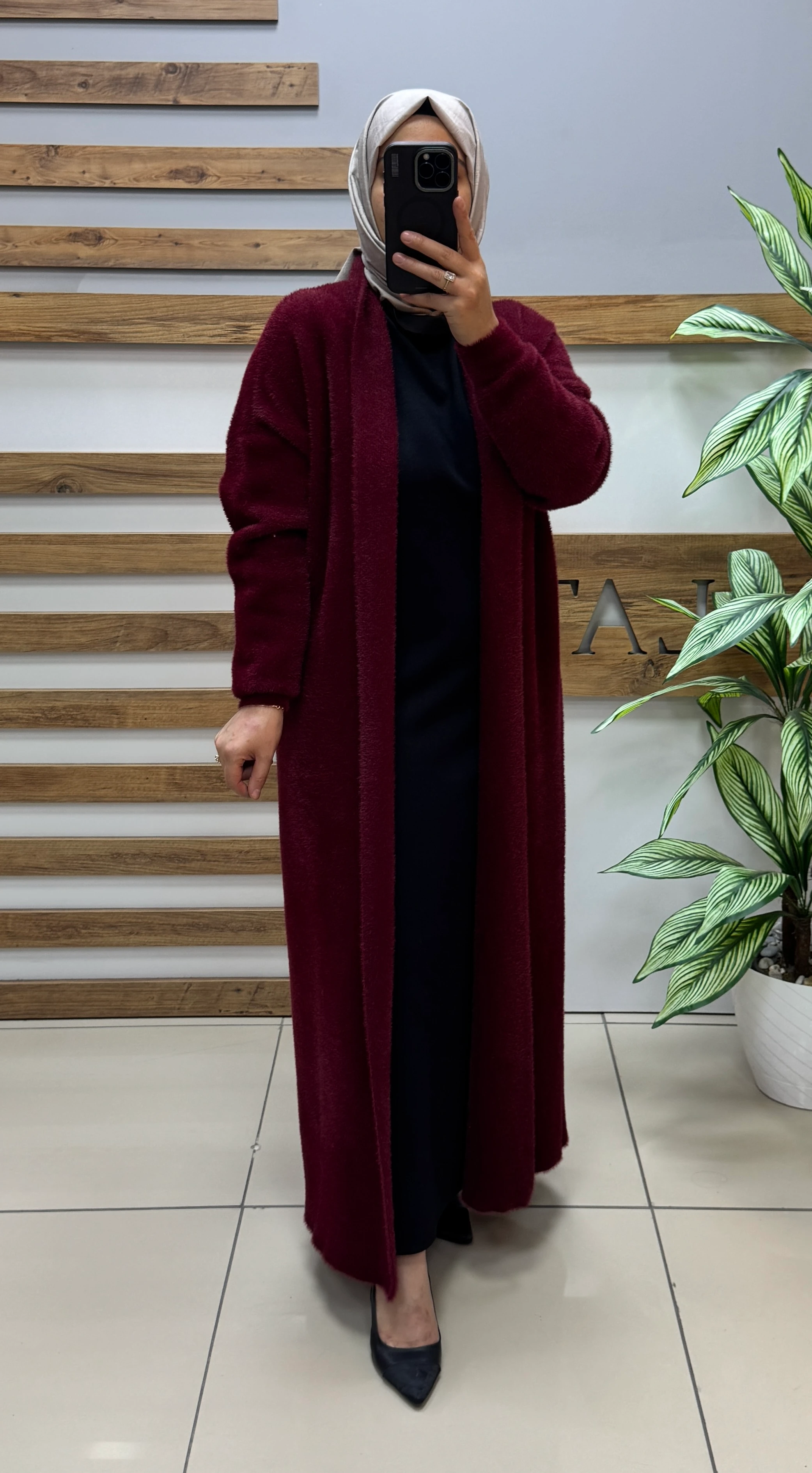 YELLOWMOON Angora Hırka 4142 - BORDO