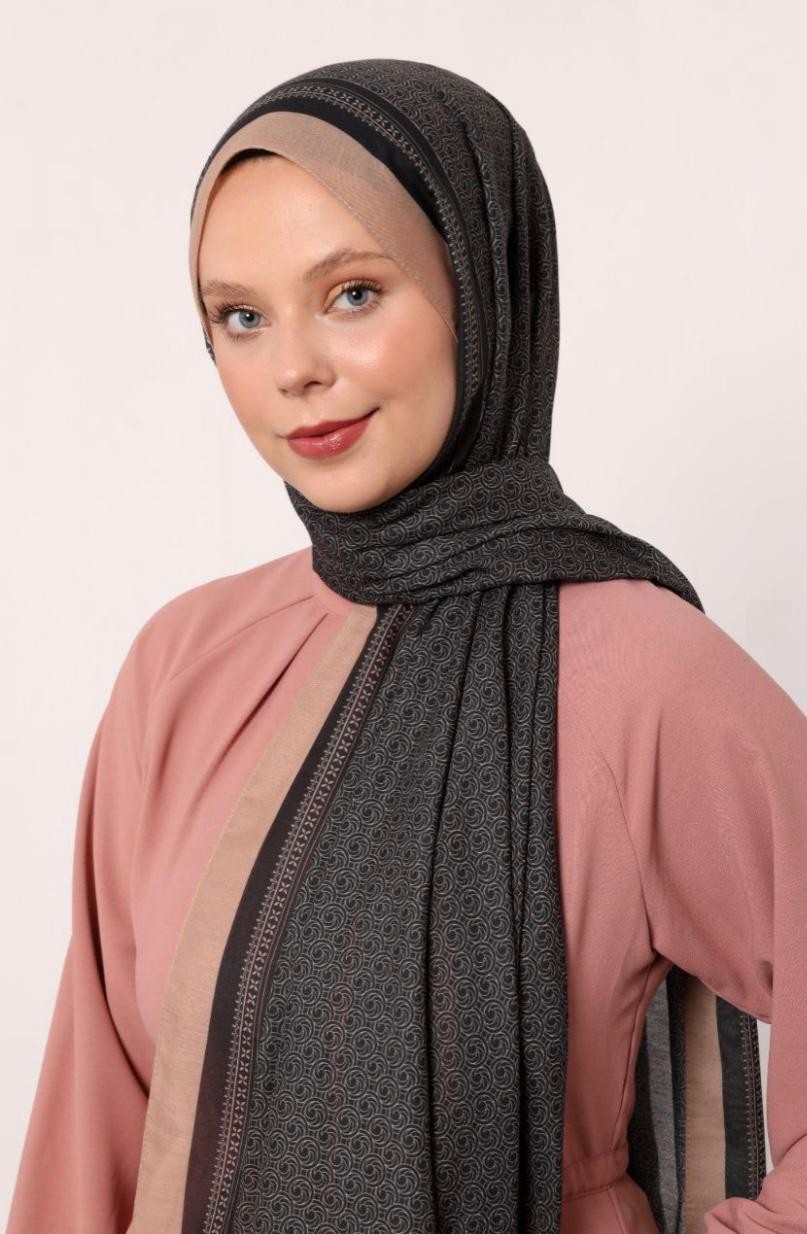 LEVİDOR Sport Şal Siyah/Kahve 1061