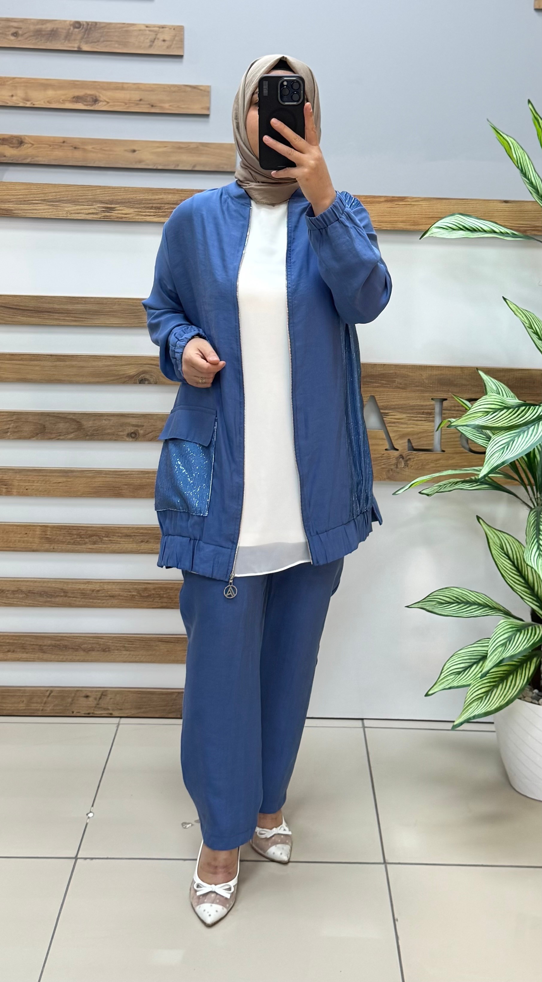 ARMİNE TREND Payet Detaylı İkili Takım 25YT670 - İNDİGO