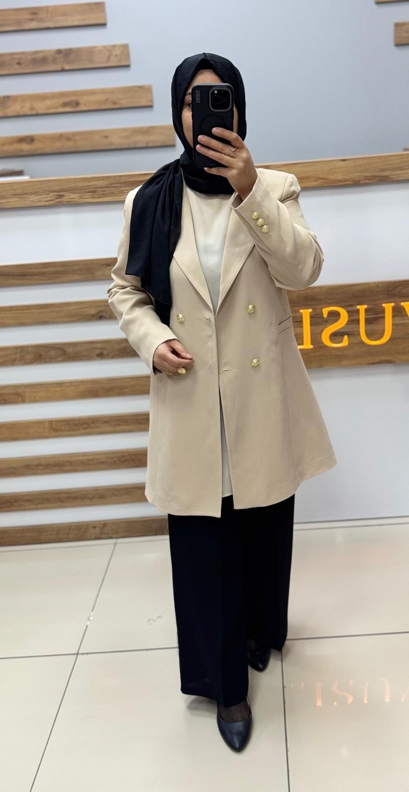 AYŞE AKAY Blazer Ceket 6517 - KREM