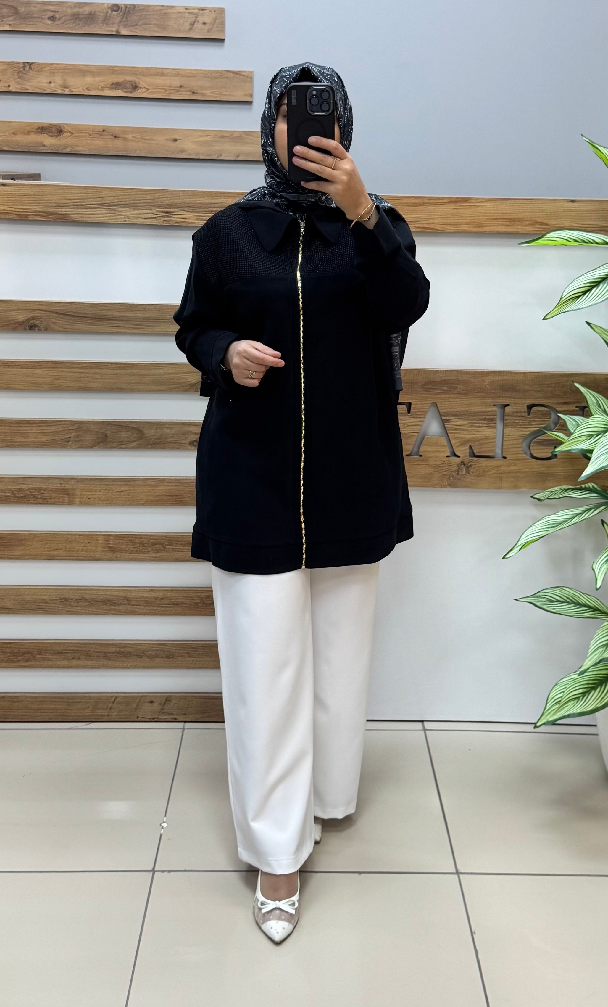 ARMİNE File Detaylı Ceket 25YD4228-1 - SİYAH