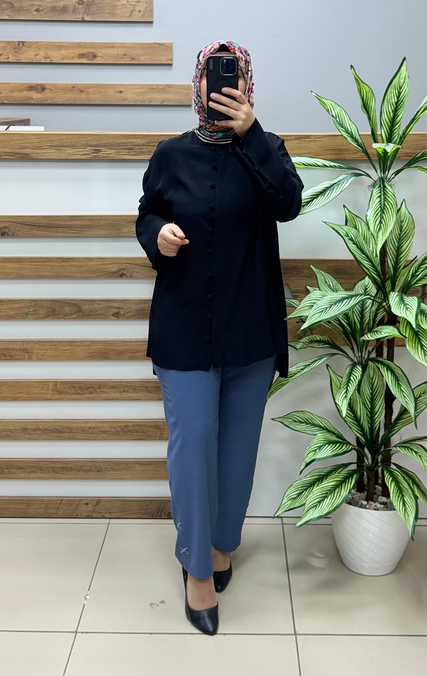 ARMİNE Büyük Manşetli Gömlek 25Y3702 - SİYAH