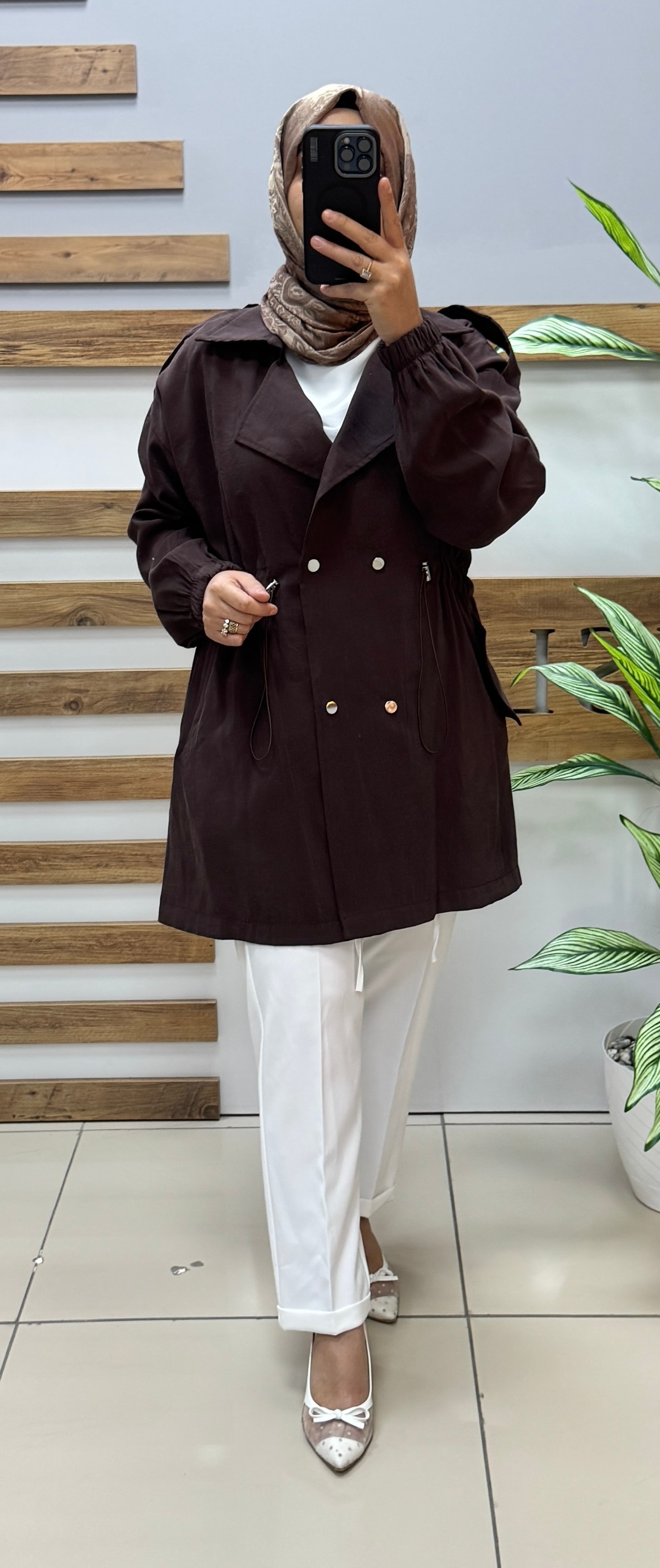 NOSHE Qupra Ceket 4523 - KAHVERENGİ