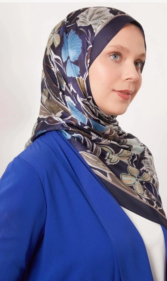 Levidor Petunya Desen Hint İpeği Şal 1086