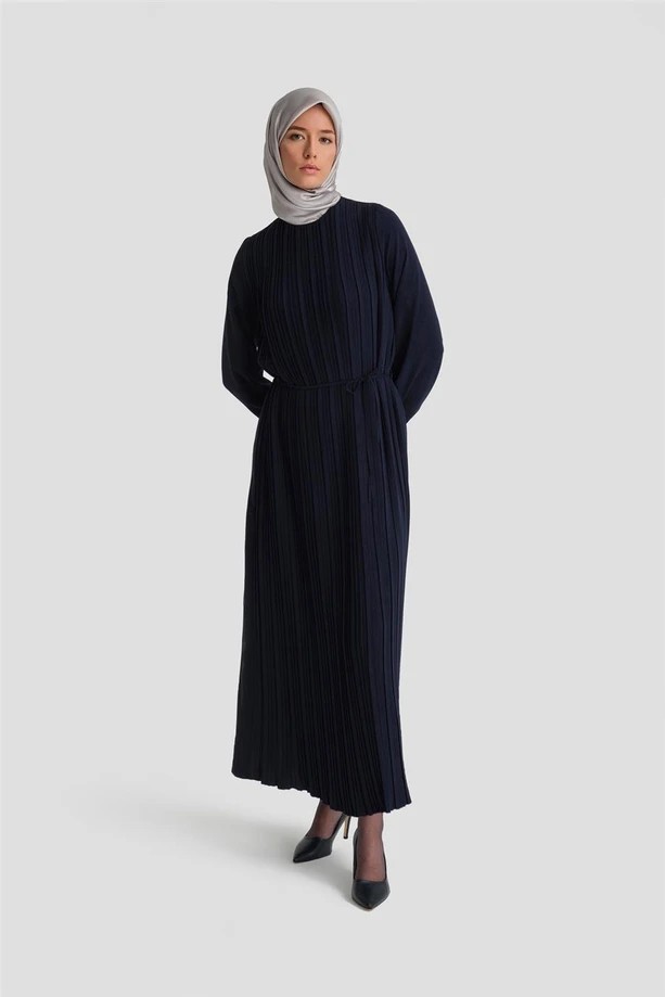 ARMİNE Piliseli Elbise 24Yd9435-1 - LACİVERT