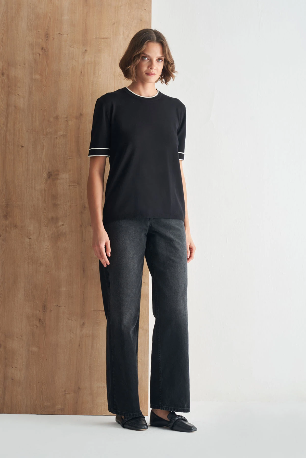 Sıfır Yaka Kısa Kol Kazak