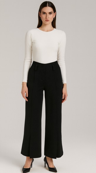 1000046 Düz Casual Pantolon - Siyah