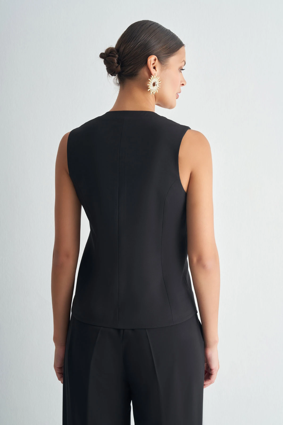 Anvelop Kapamalı Yelek - Siyah