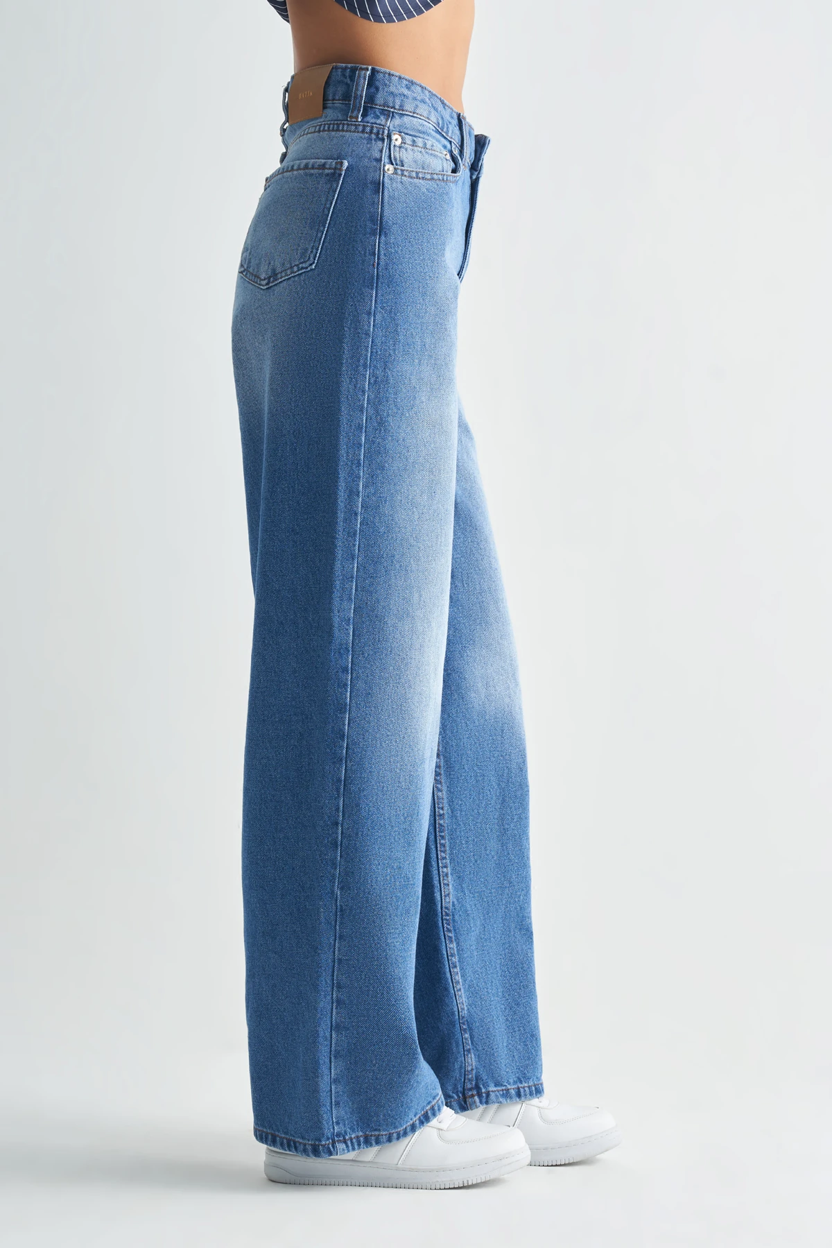 Yüksek Bel Denim Pantolon