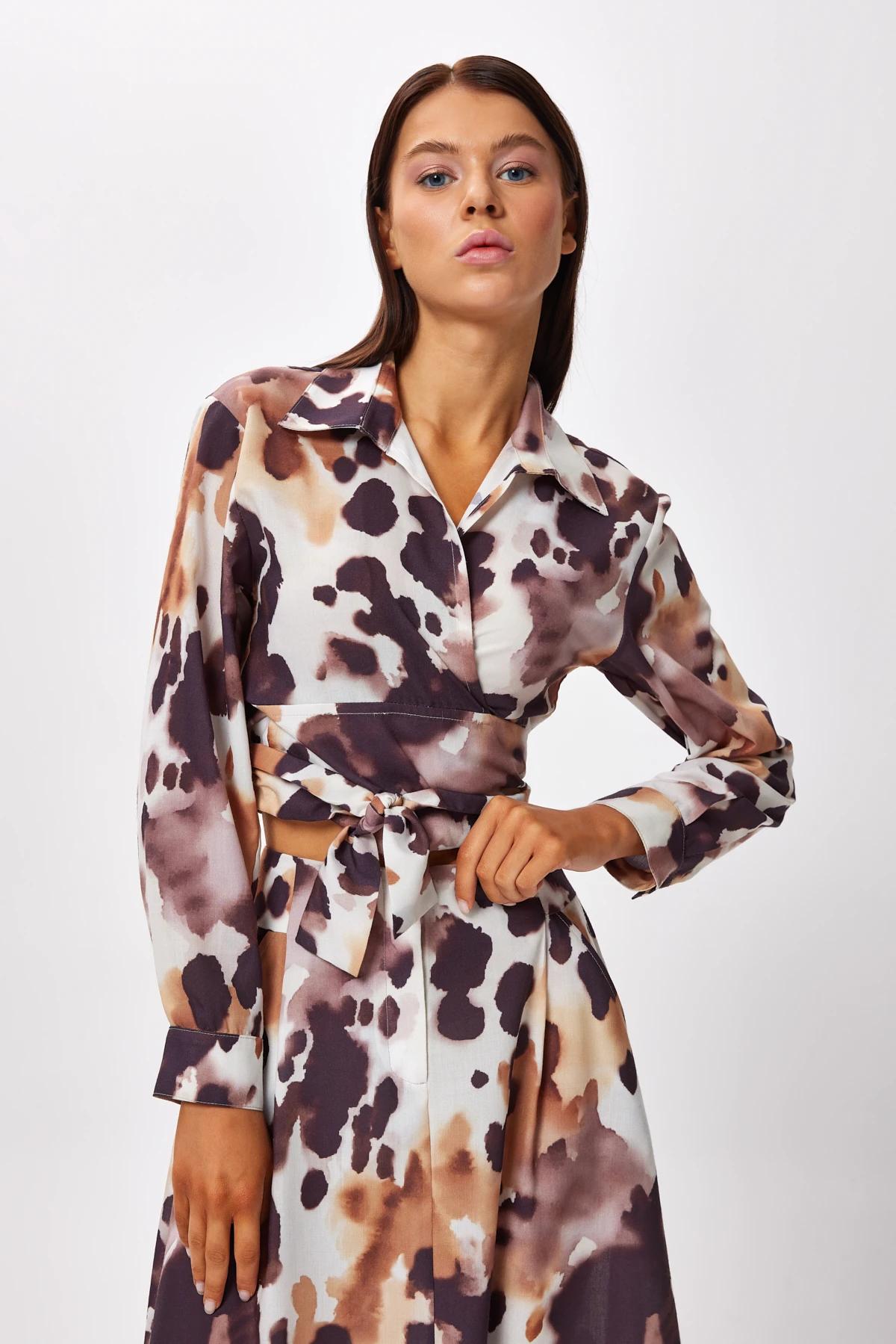 Taş Desenli Midi Boy Etek - taş