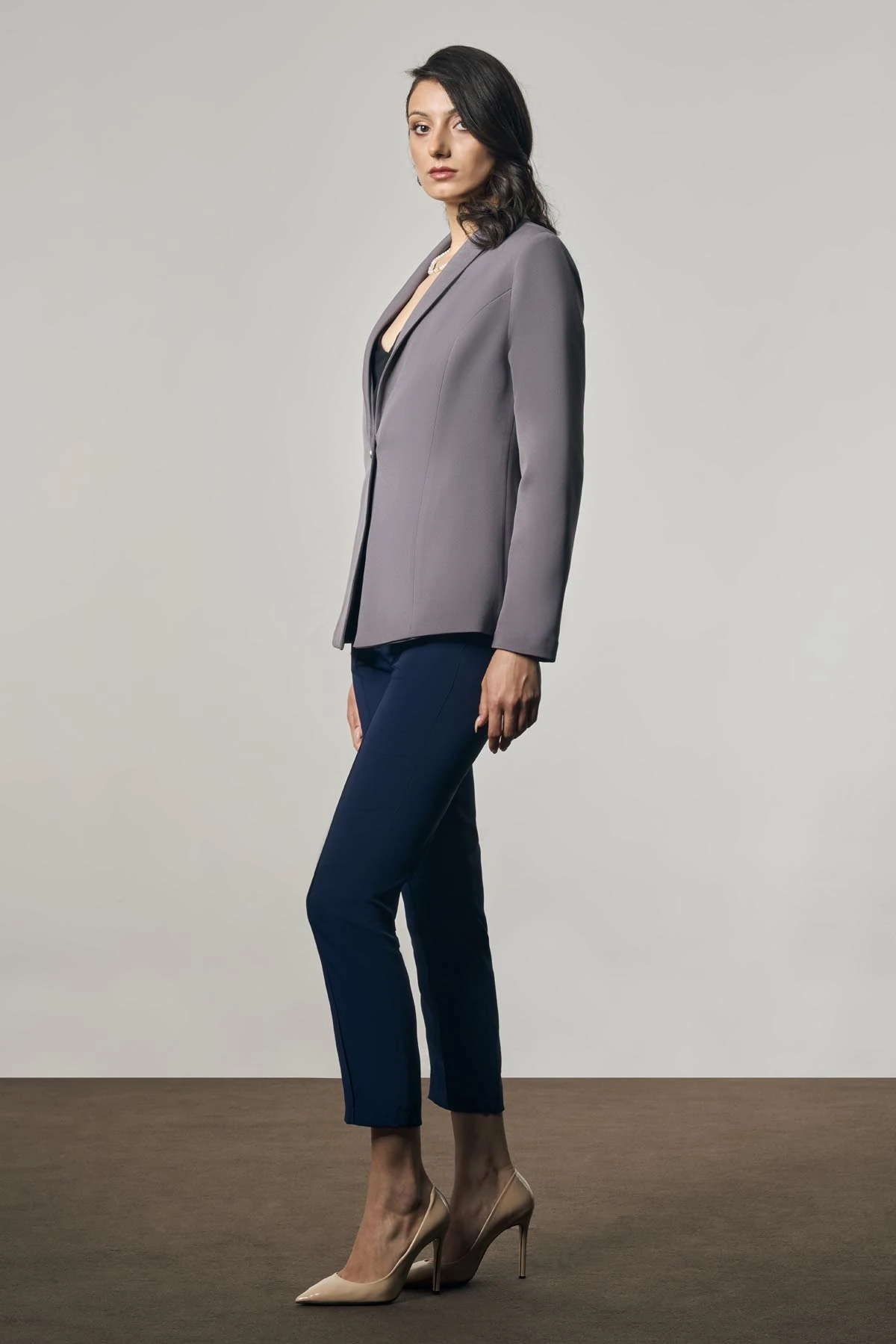 Klasik Blazer Ceket - Koyu Gri