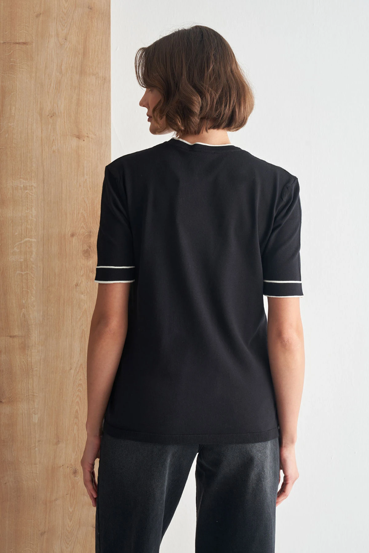 Sıfır Yaka Kısa Kol Kazak