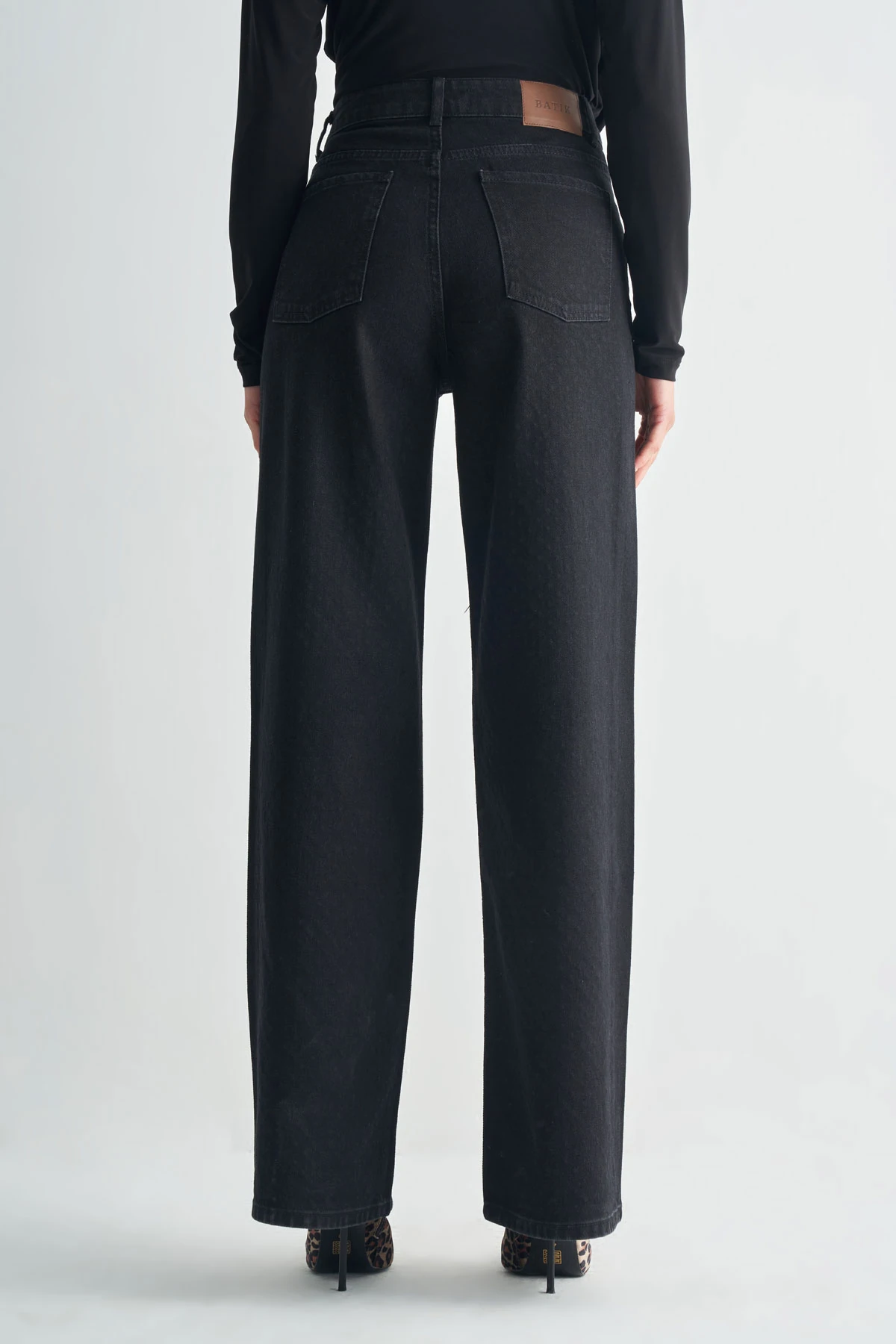 Taş Detaylı Denim Pantolon - Siyah