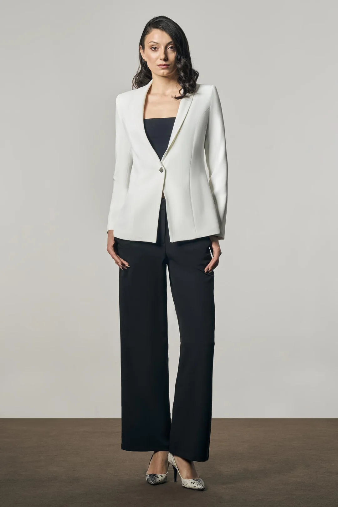 Klasik Blazer Ceket - BEYAZ