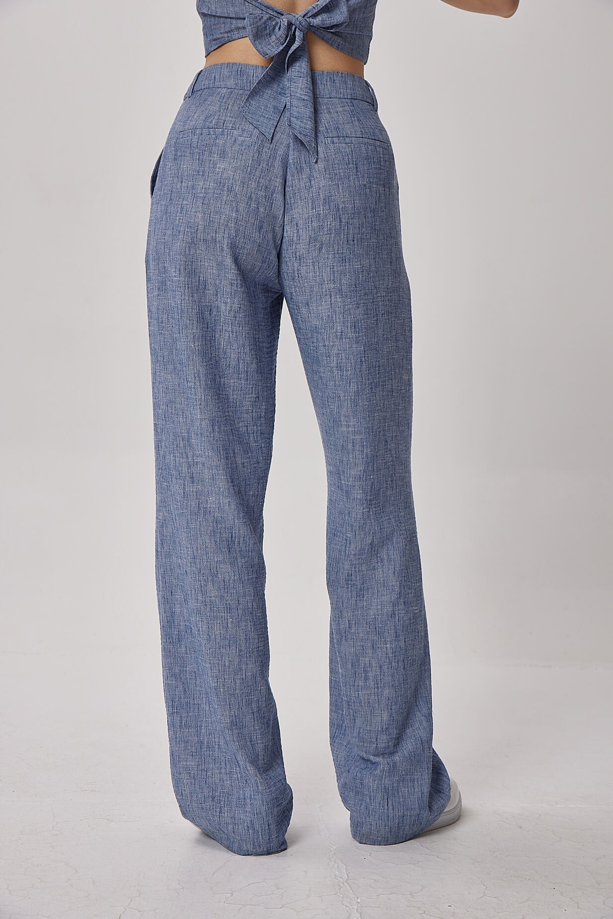 BTK10015 Düğme Detaylı Bol Paça Pantolon 
