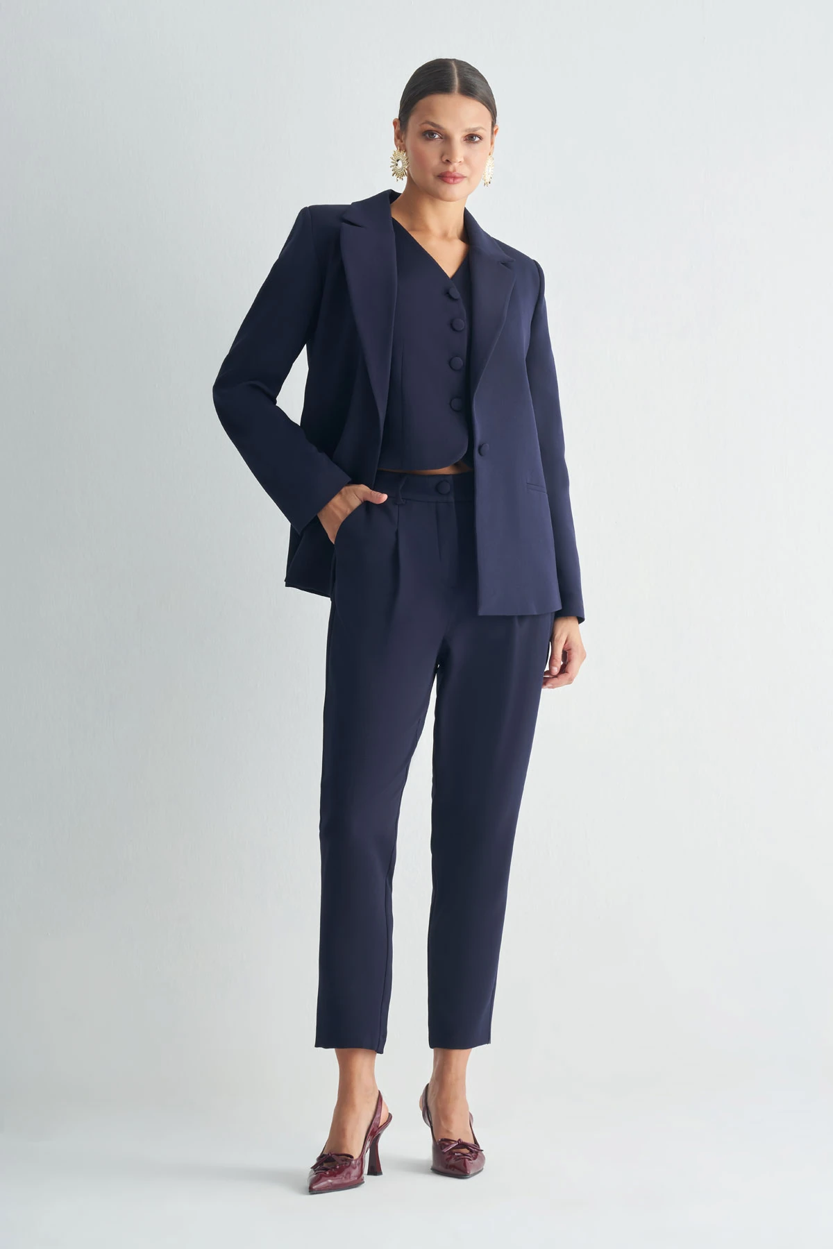 Oversize Blazer Ceket - Lacivert
