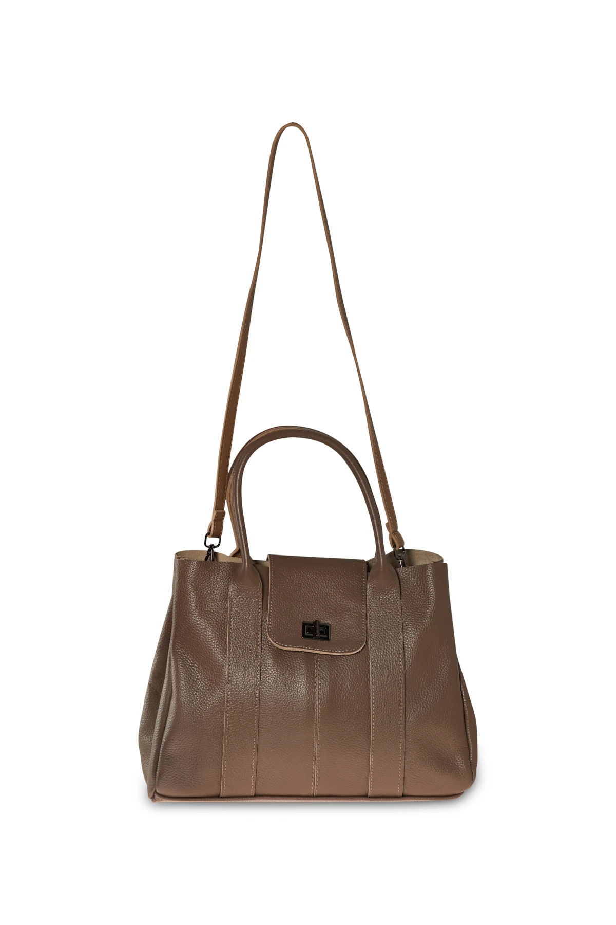 Kapitone Dikişli Klasik Form Çanta - vizon