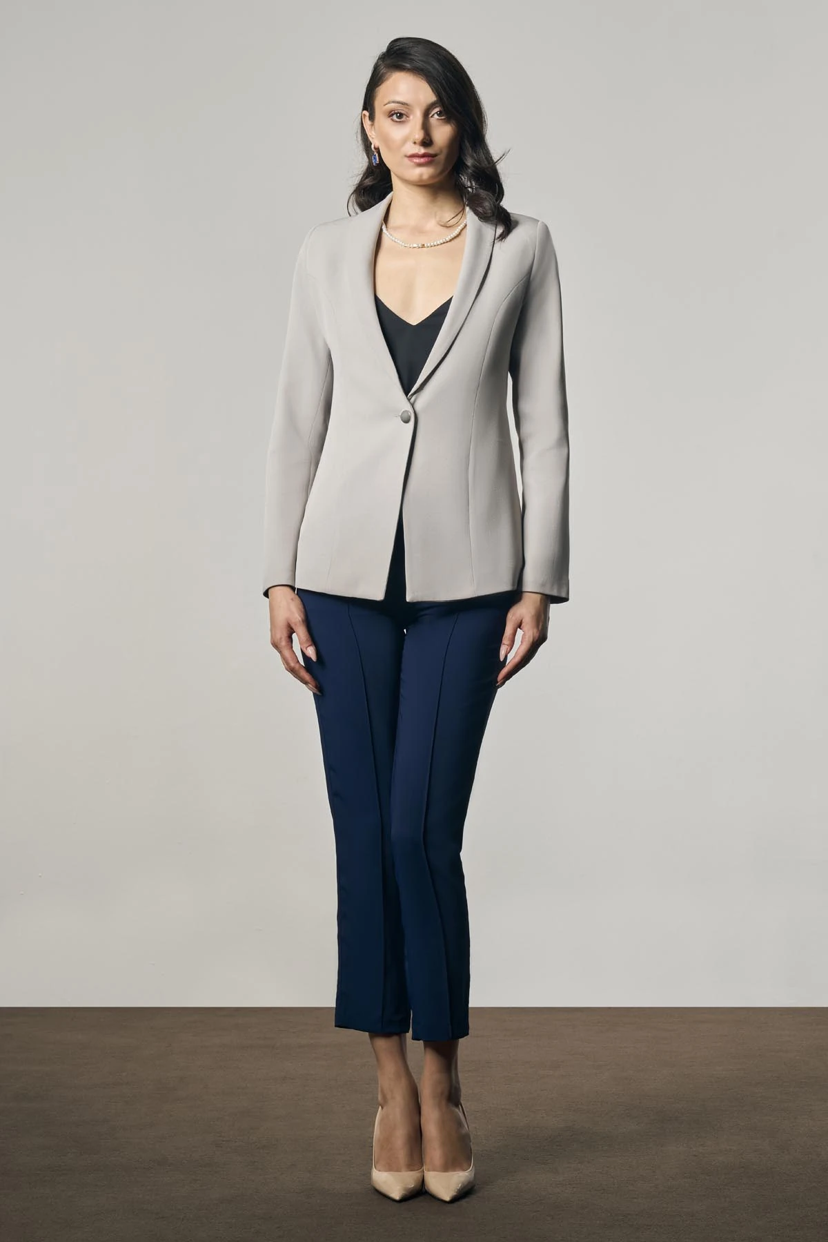 Klasik Blazer Ceket - Açık Gri