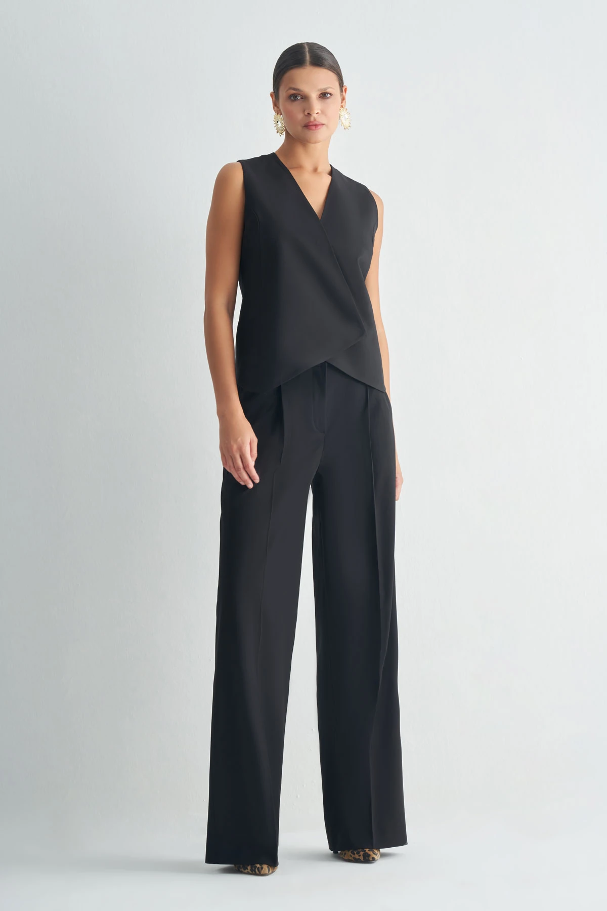 Anvelop Kapamalı Yelek - Siyah