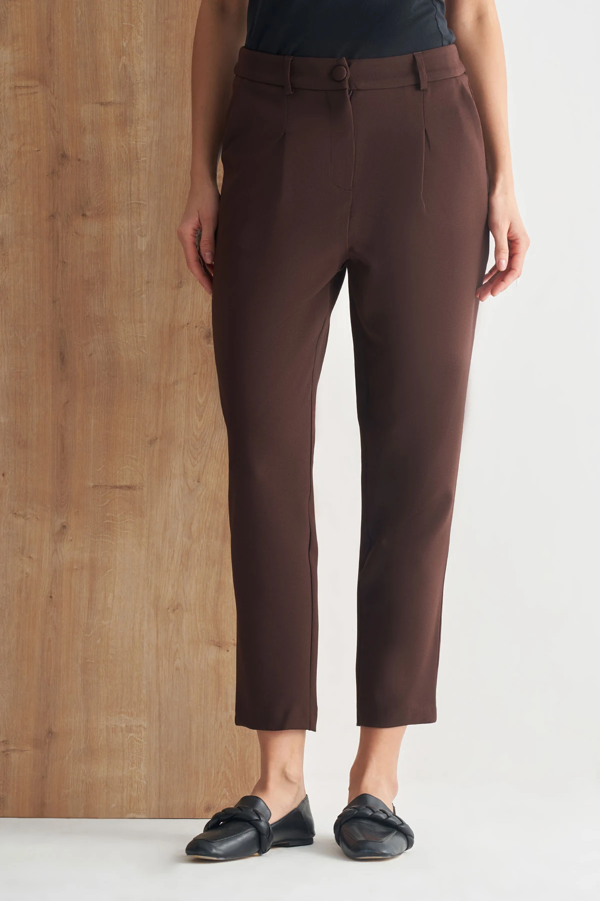 Modern Kesim Rahat Pantolon - kahve